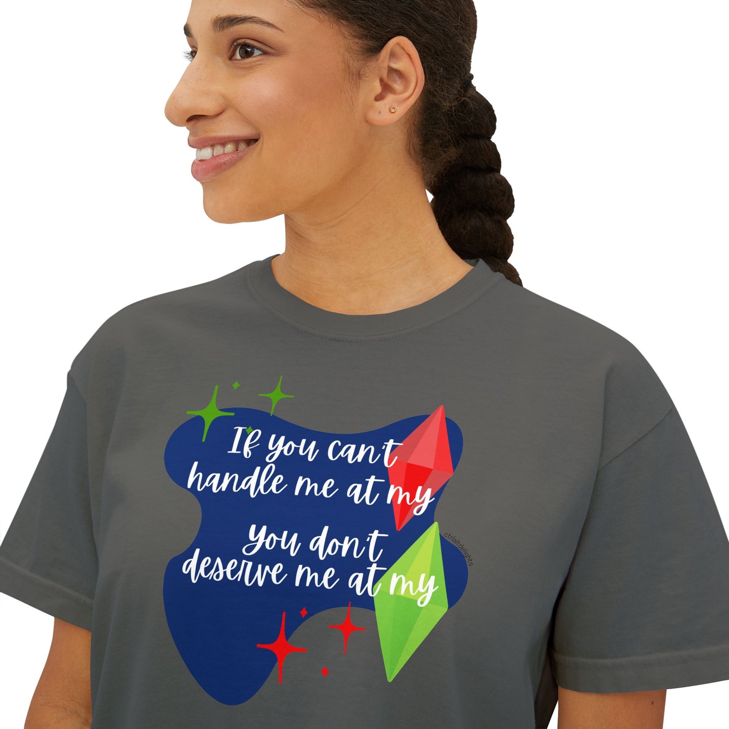 Funny Sims Plumbob Crop Tee