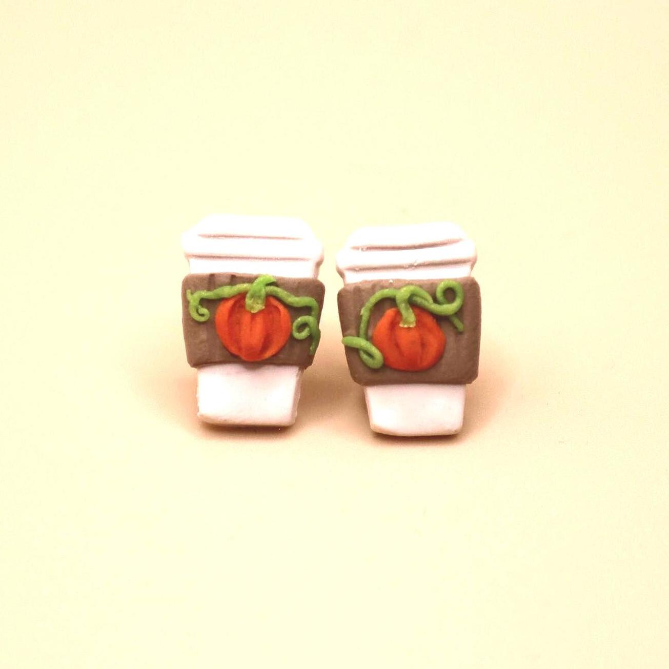 PSL To-Go Cup Stud Earrings • Fall Coffee Jewelry