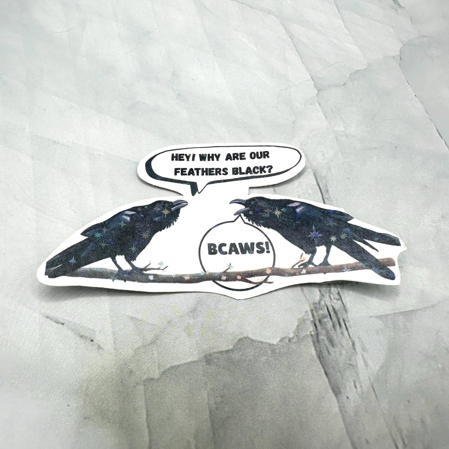 Funny Raven Dad Joke Sticker | Water Resistant Vinyl Decal | Bird Lover Gift