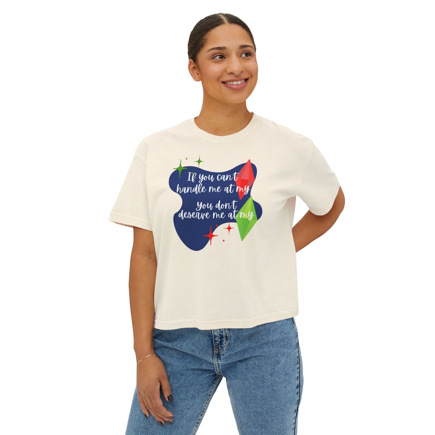 Funny Sims Plumbob Crop Tee