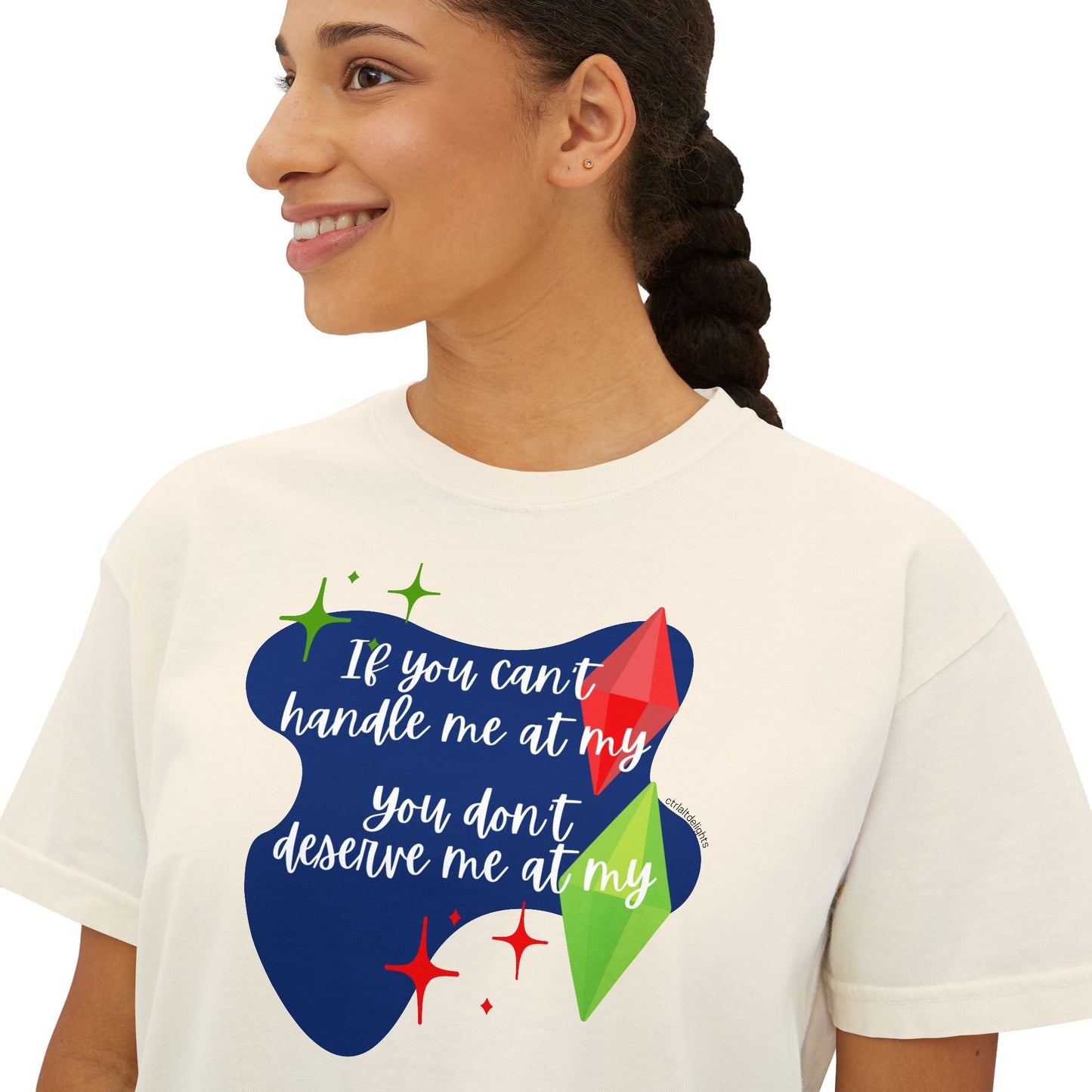 Funny Sims Plumbob Crop Tee