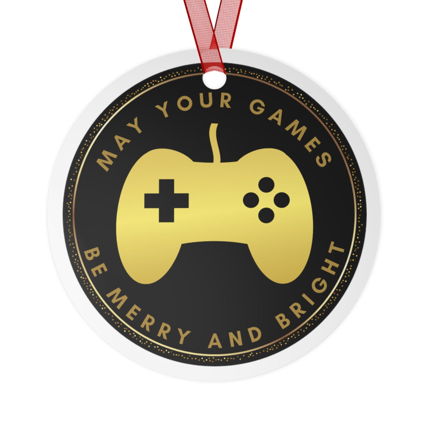 Gaming Christmas Ornament - Video Game Themed Holiday Decor - 'May Your Games Be Merry and Bright' Gamer Ornament for Christmas Tree