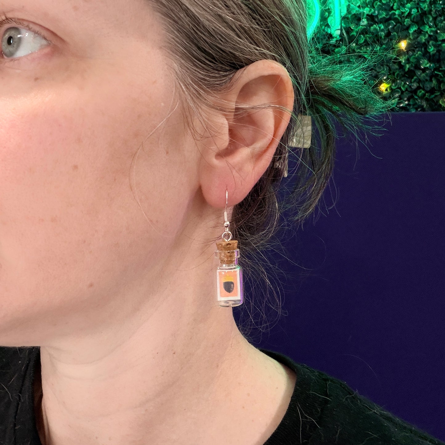 Animal crossing new horizons mini message in a bottle earrings with sterling silver hooks. 