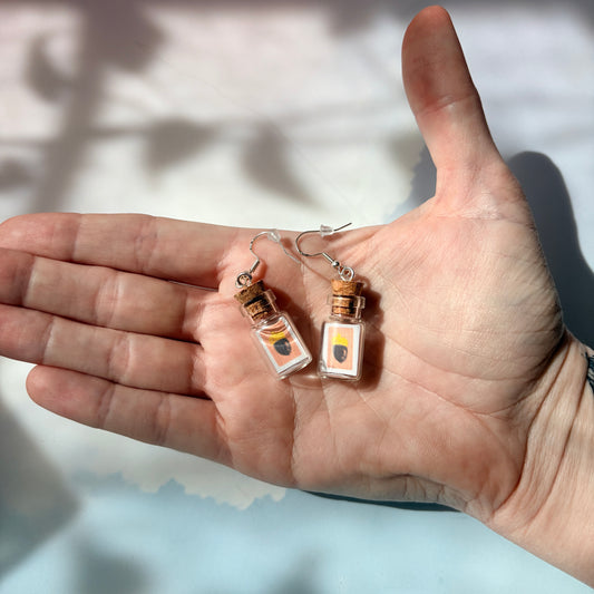 Animal crossing new horizons mini message in a bottle earrings with sterling silver hooks. 