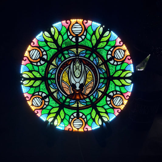 Handmade resin stained glass fantasy wall art with LED lighting