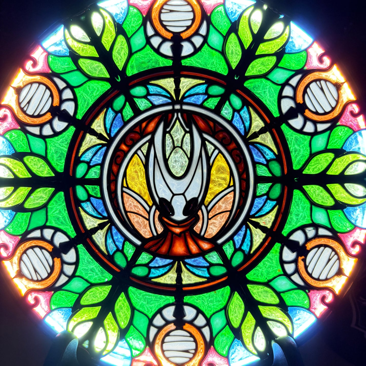 Handmade resin stained glass fantasy wall art with LED lighting