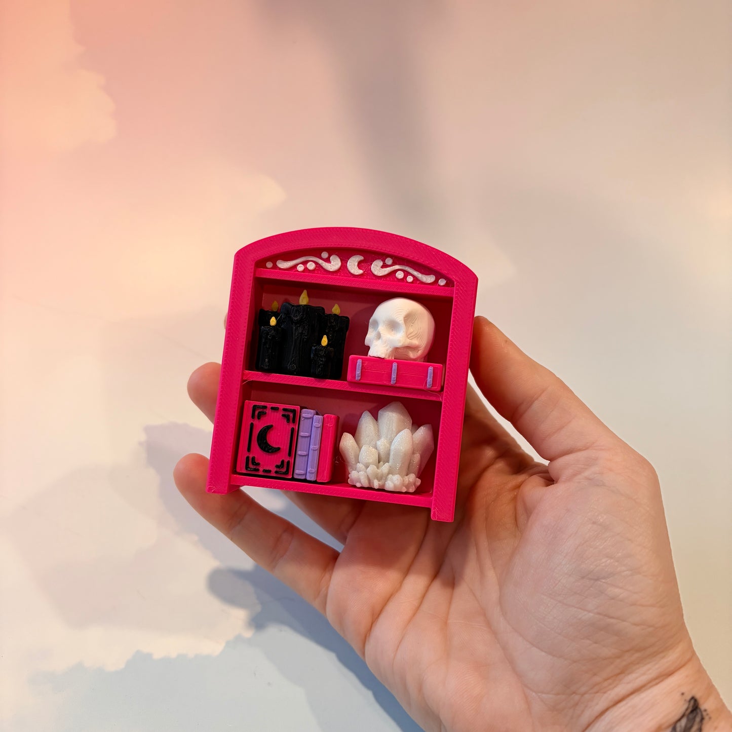 Bookcase 4-Key Mechanical Fidget Clicker Keychain