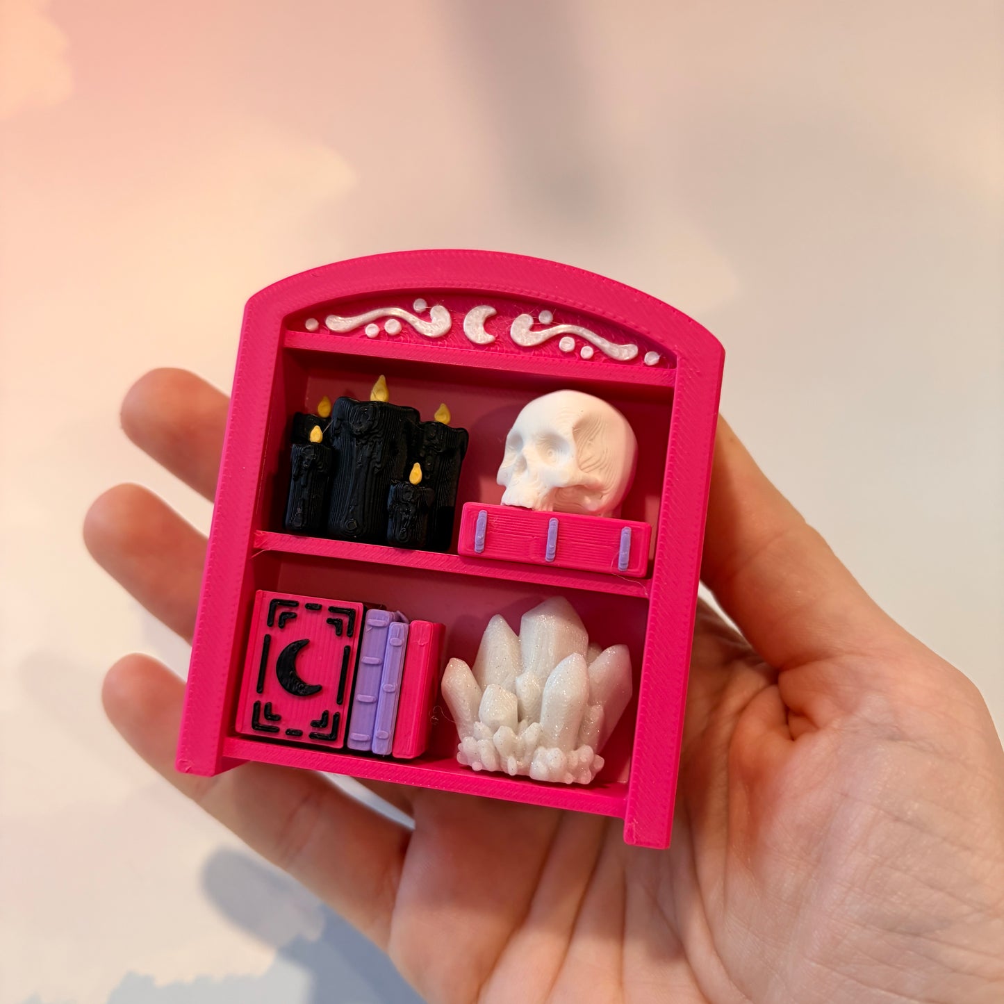 Bookcase 4-Key Mechanical Fidget Clicker Keychain
