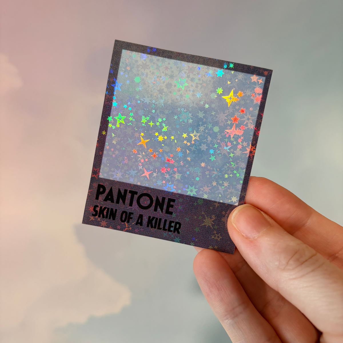 Twilight-inspired paint sample sticker styled like a paint store color card, available with “Hoa Hoa” or “Skin of a Killer” vampire-themed text.