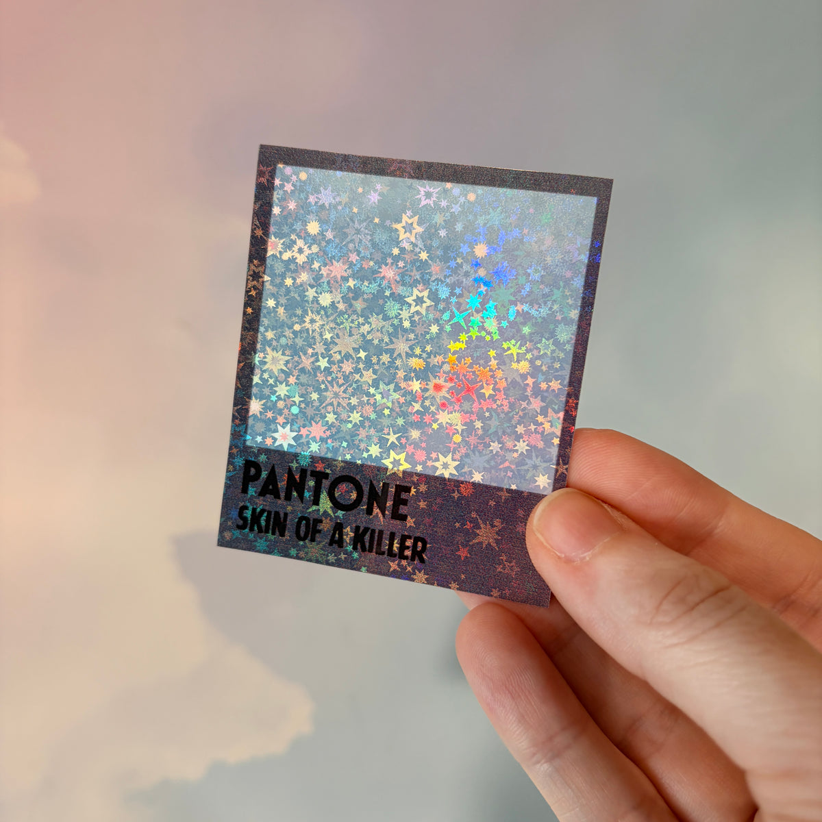 Twilight-inspired paint sample sticker styled like a paint store color card, available with “Hoa Hoa” or “Skin of a Killer” vampire-themed text.