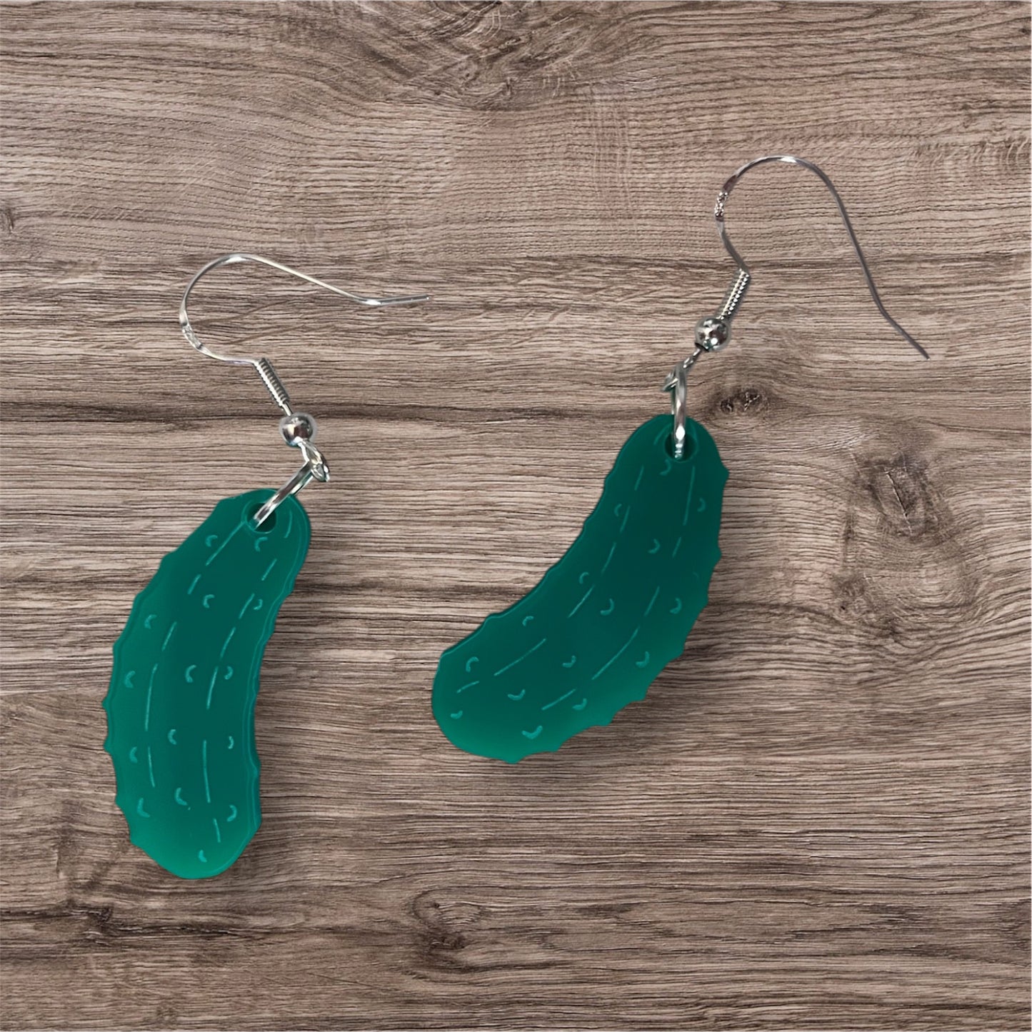 Quirky Acrylic Pickle Earrings