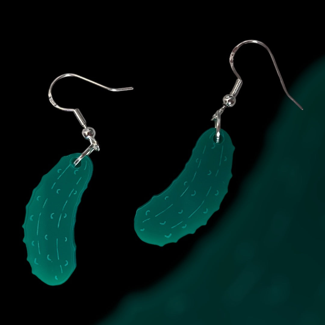 Quirky Acrylic Pickle Earrings