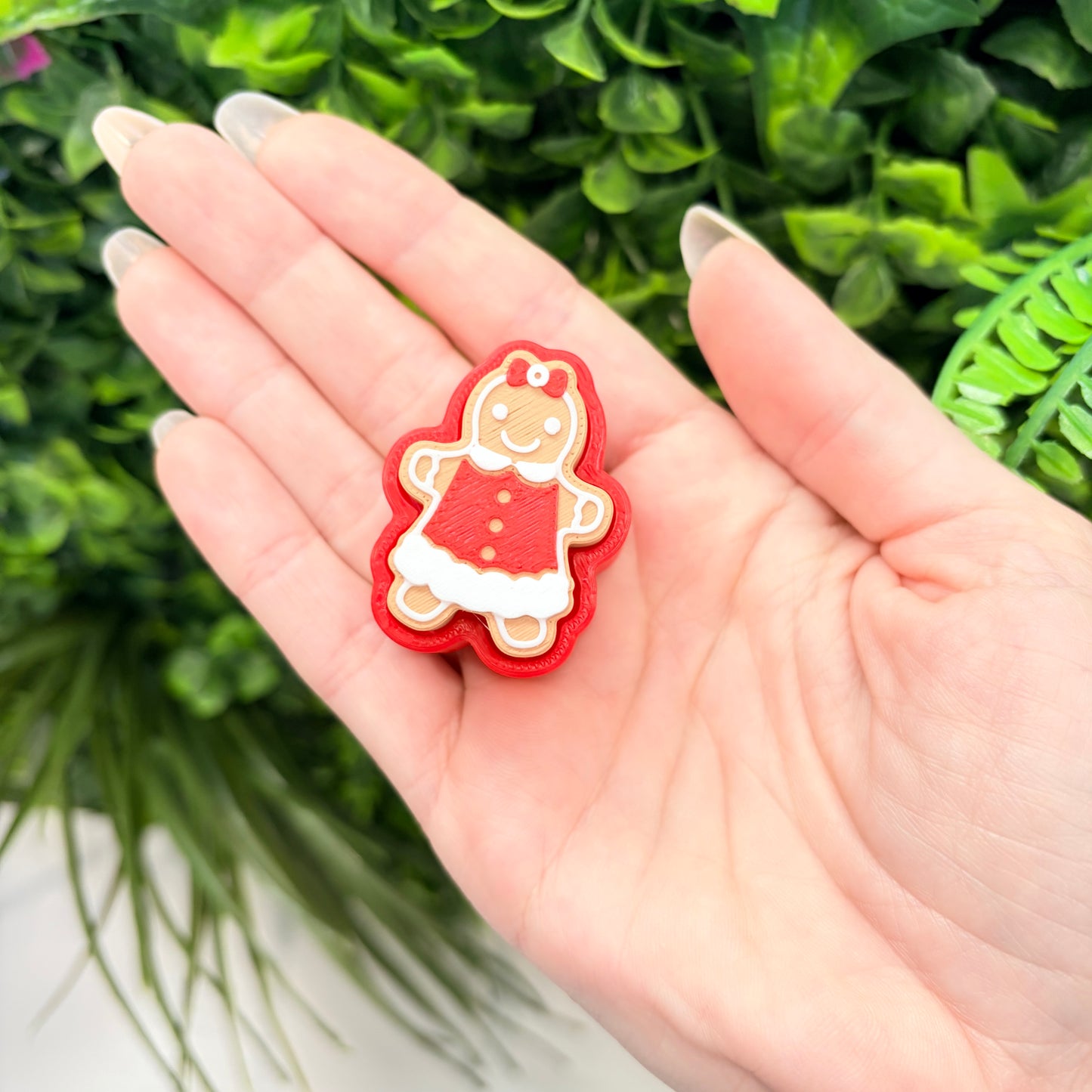 Holiday gingerbread fidget clicker toy.