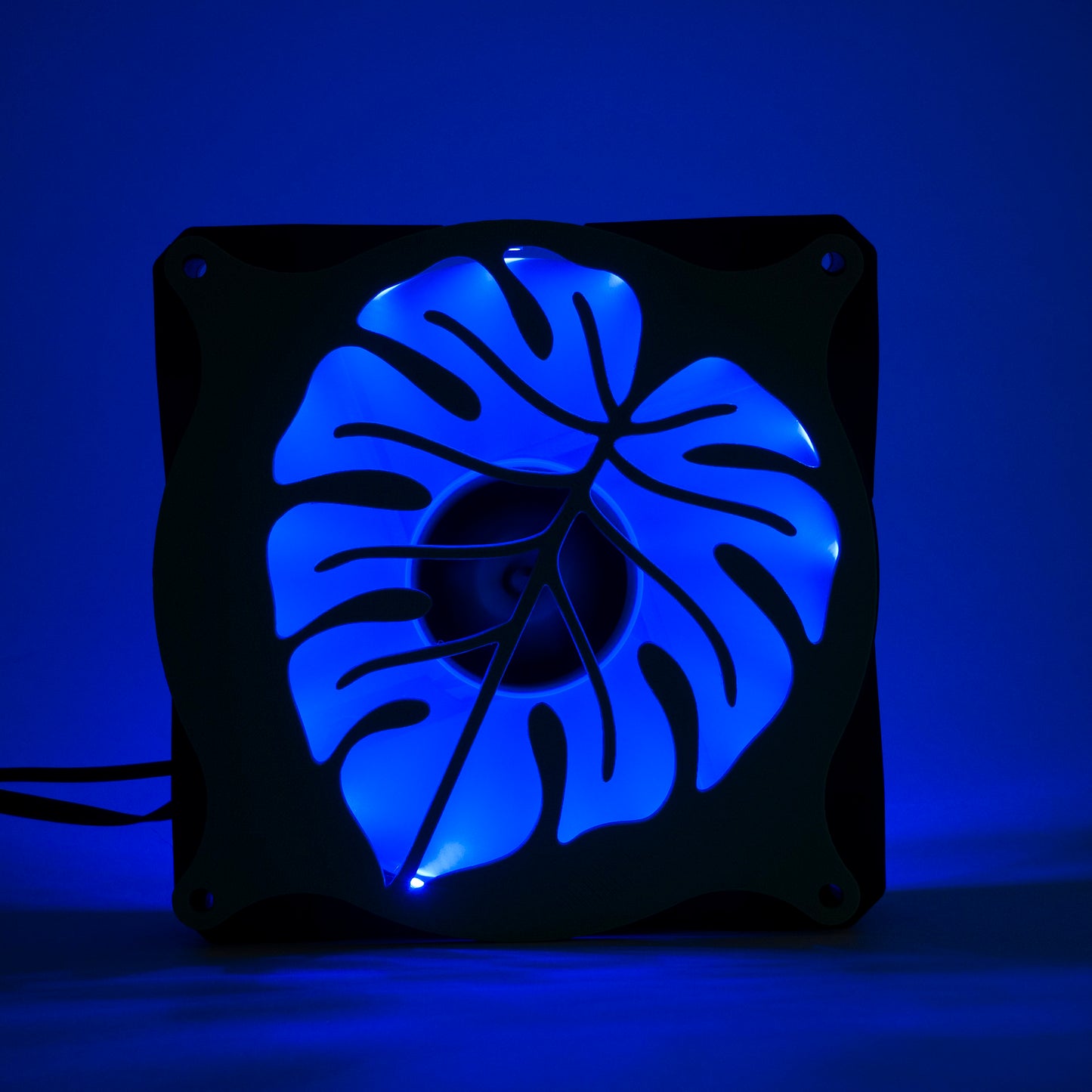 A 3D printed monstera leaf PC fan grill for plant lovers and cozy gamer setups. Adds botanical flair to any gaming tower or aesthetic workspace.