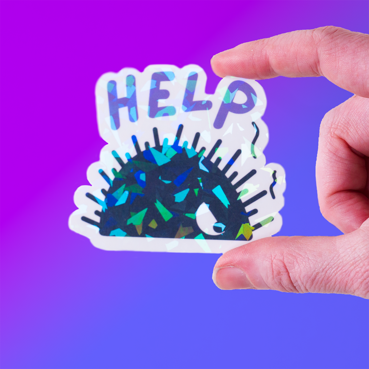 Adorable soot sprite vinyl sticker with "HELP" text, inspired by beloved anime films. Perfect for laptops, water bottles, notebooks, or gifting anime lovers.