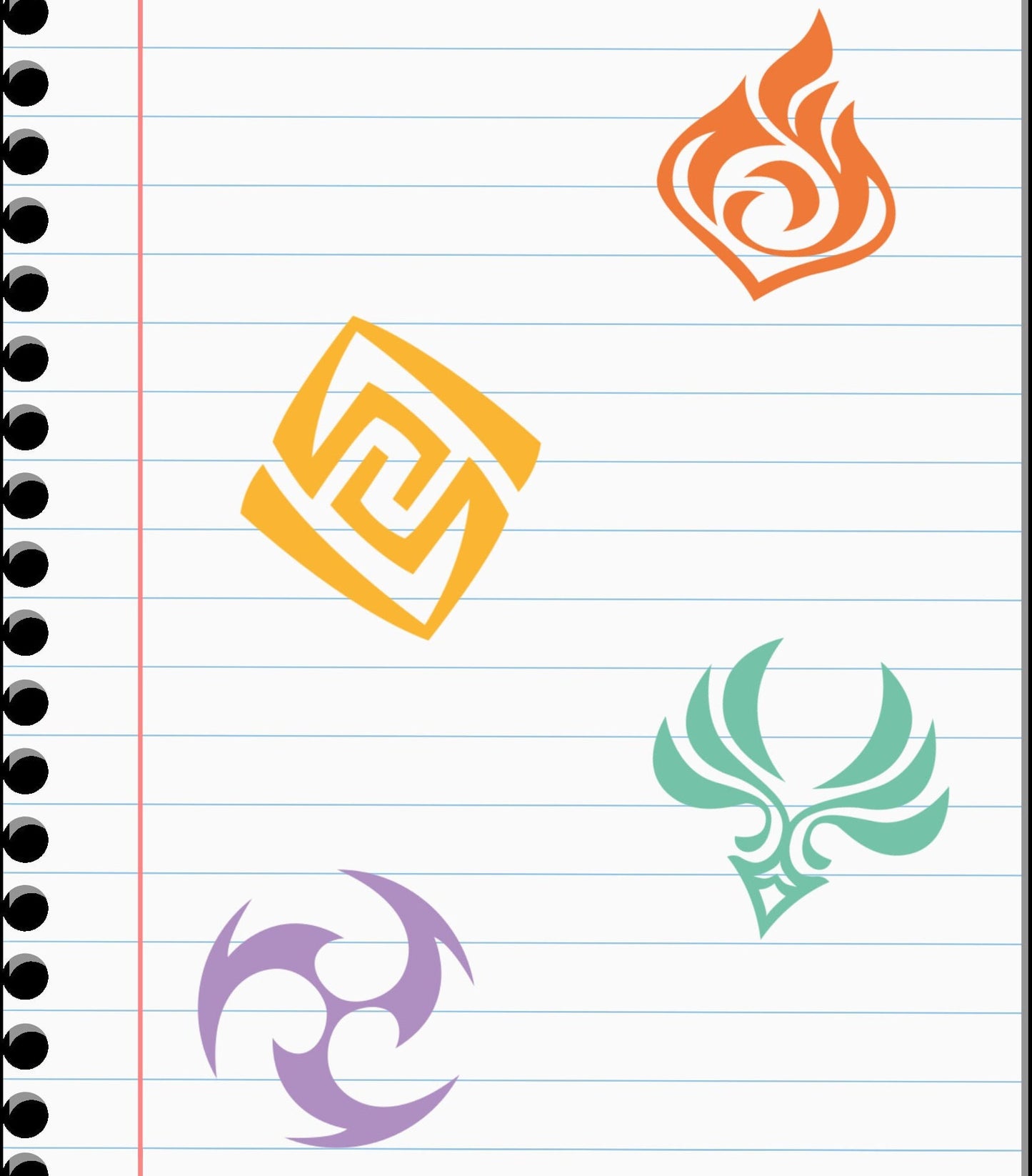 Vinyl stickers featuring Genshin Impact element symbols. Waterproof and durable, ideal for decorating laptops, water bottles, and notebooks. A perfect gift for Genshin Impact fans. Customize your gear with style.