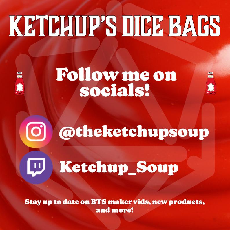 Follow me on Instagram and Twitch for BTS maker vids, new products, and more! Handmade chili pepper leather dice bag for storing RPG dice, perfect for Dungeons & Dragons. Durable and stylish design, ideal gift for gamers and collectors.