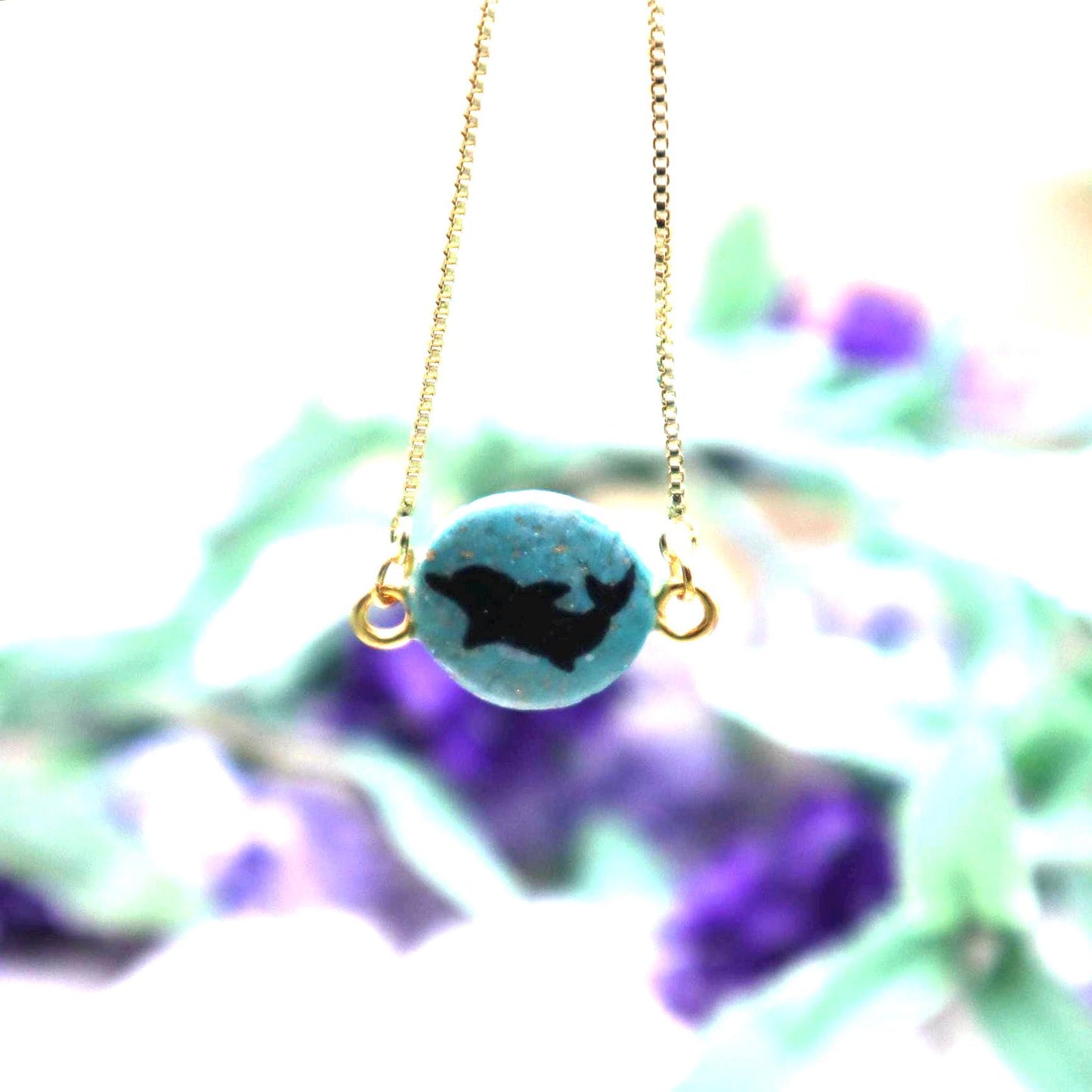 Adjustable Dolphin Pendant Bracelet – Gold-Plated Stainless Steel Chain, Ocean-Inspired Jewelry
