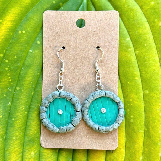 Hobbit Door Dangle Earrings • Cottagecore Fantasy Jewelry