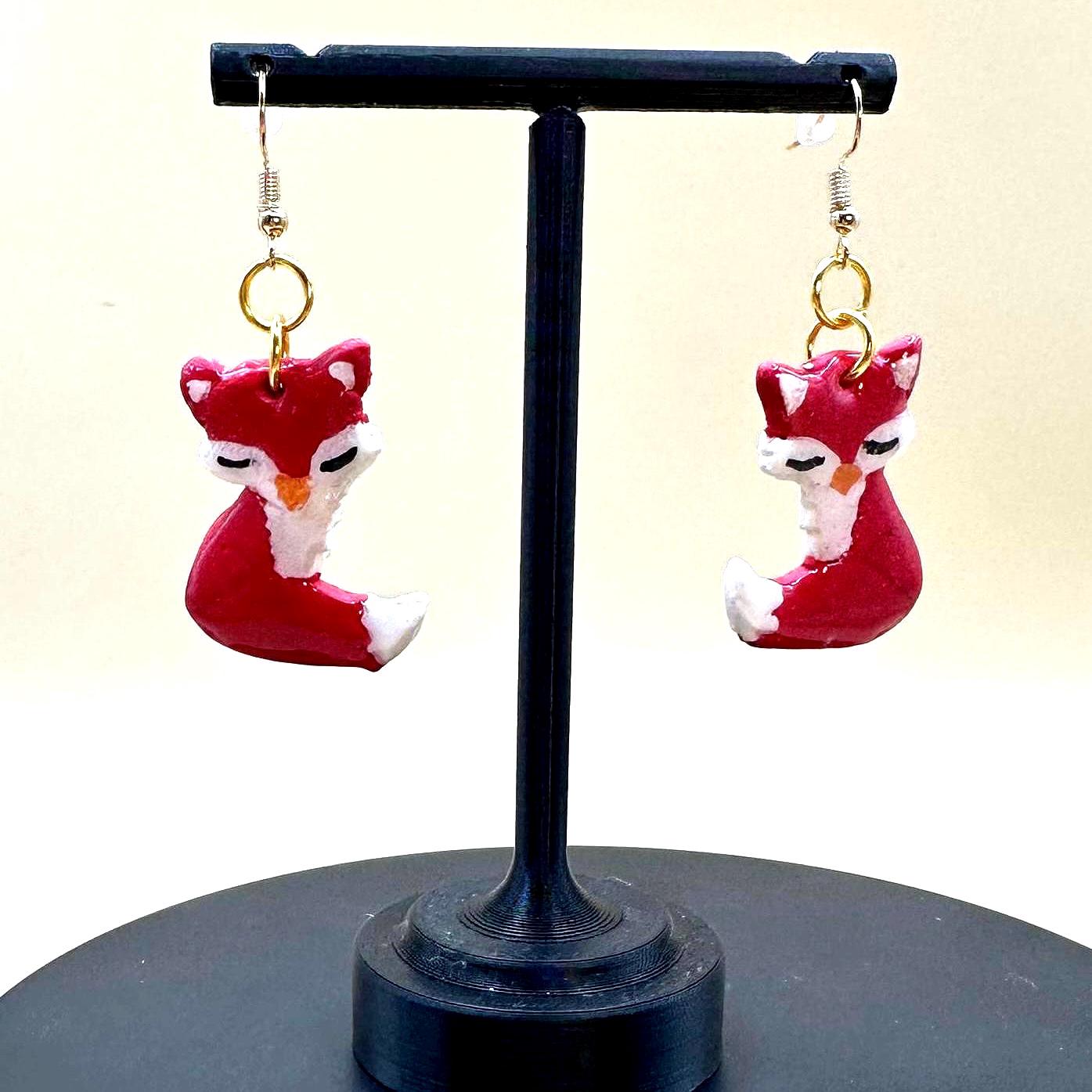 Red Fox Dangle Earrings