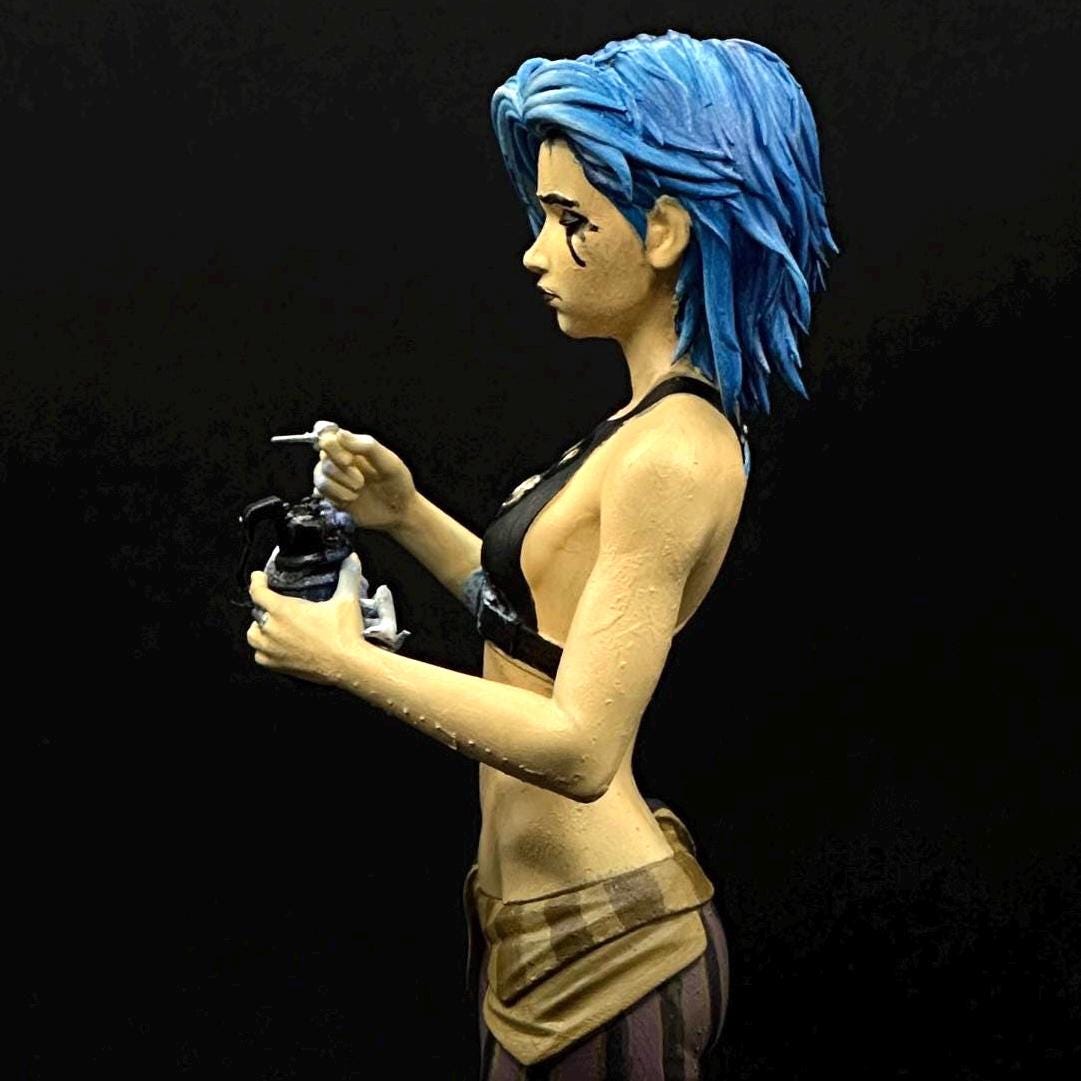 Arcane Jinx Figure: 9.3" Grey Resin Model (Some Assembly Required)