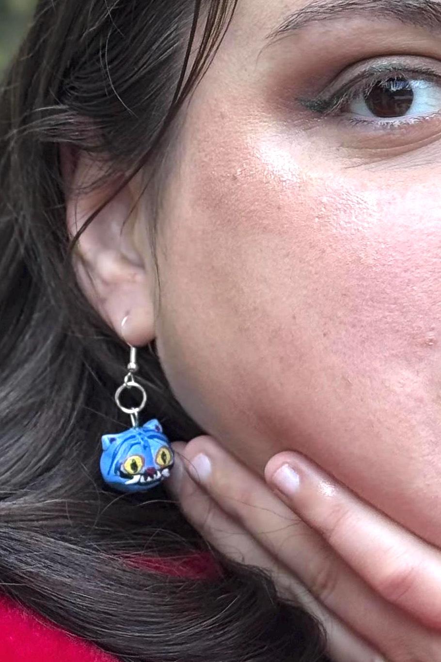 Handmade Derpy Tiger Earrings | Kpop Demon Hunter Jewelry