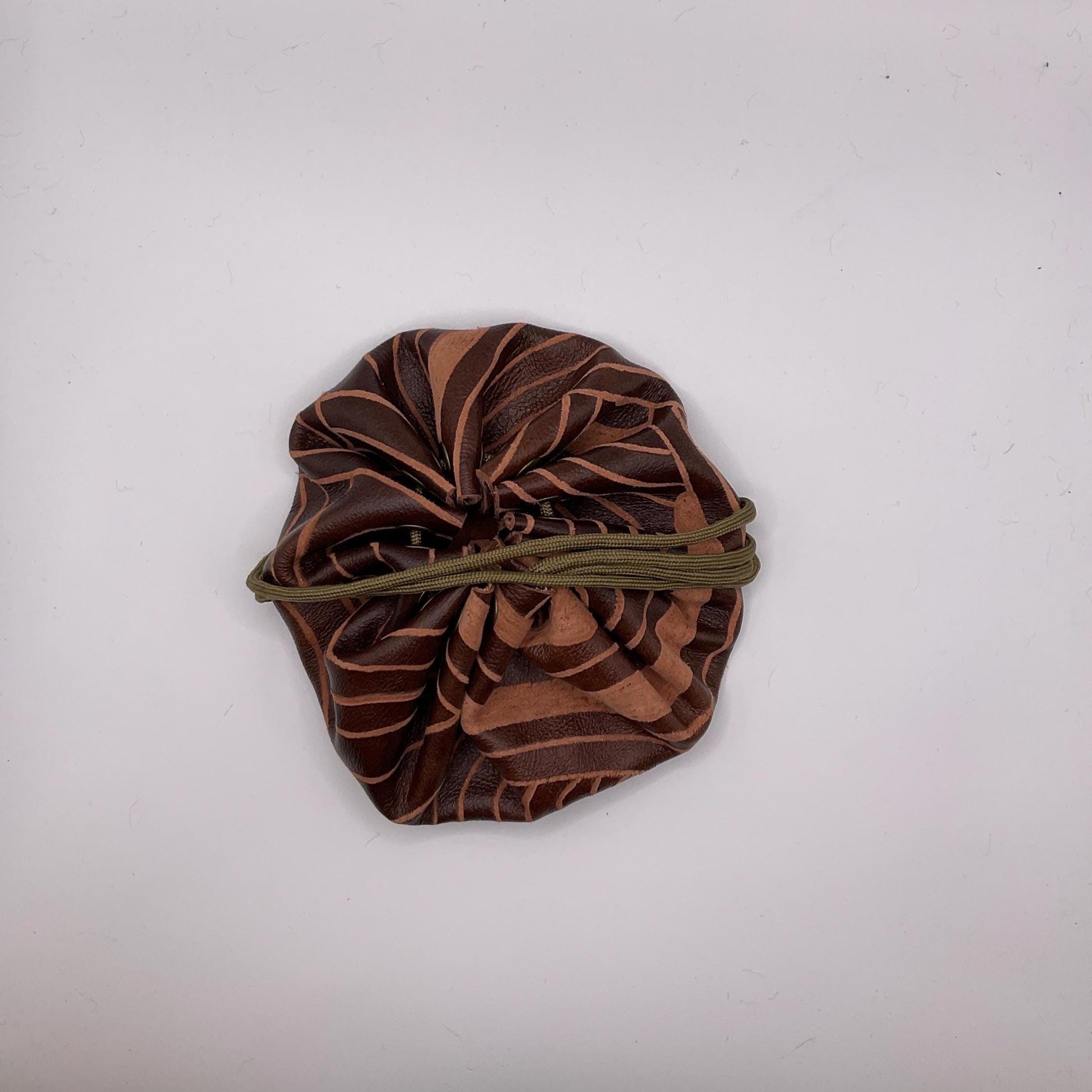 Hand-Etched Leather Dice Bag | Upcycled Italian Leather TTRPG Pouch