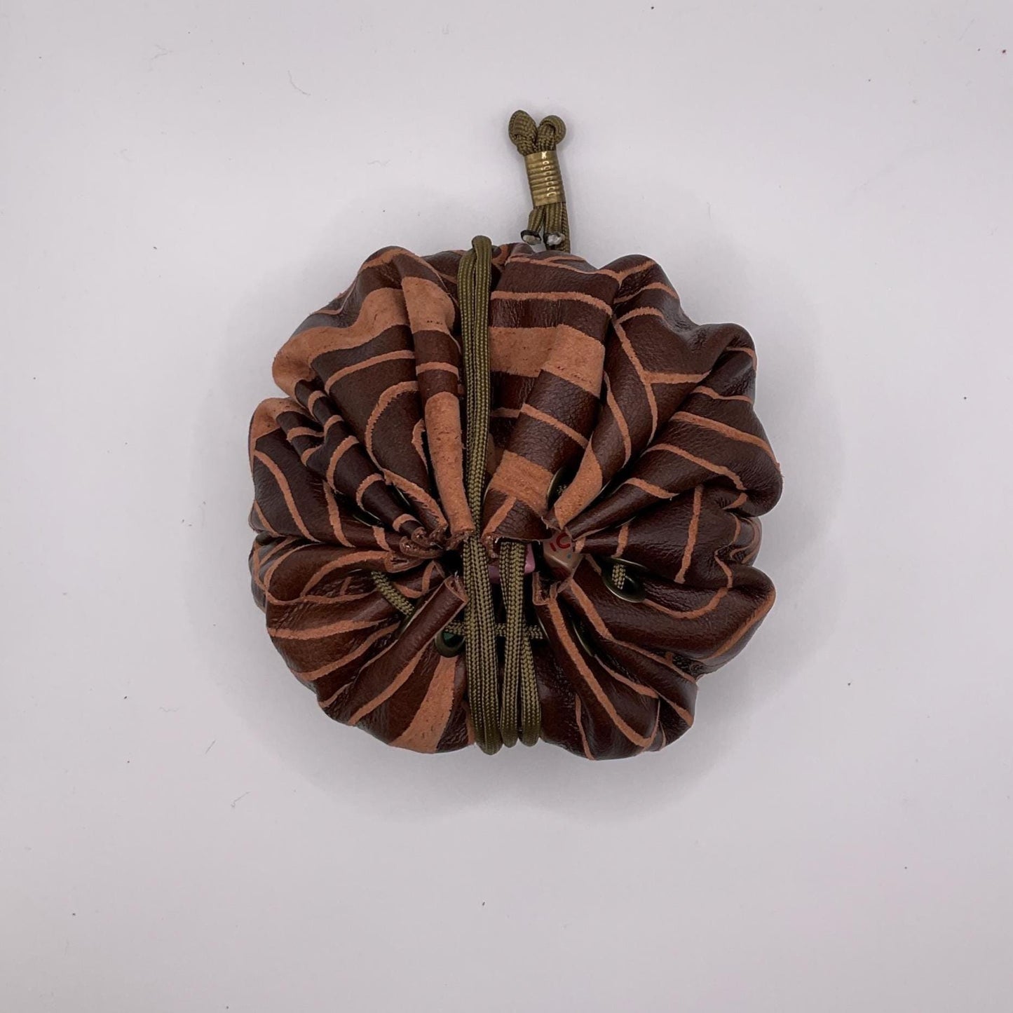Hand-Etched Leather Dice Bag | Upcycled Italian Leather TTRPG Pouch