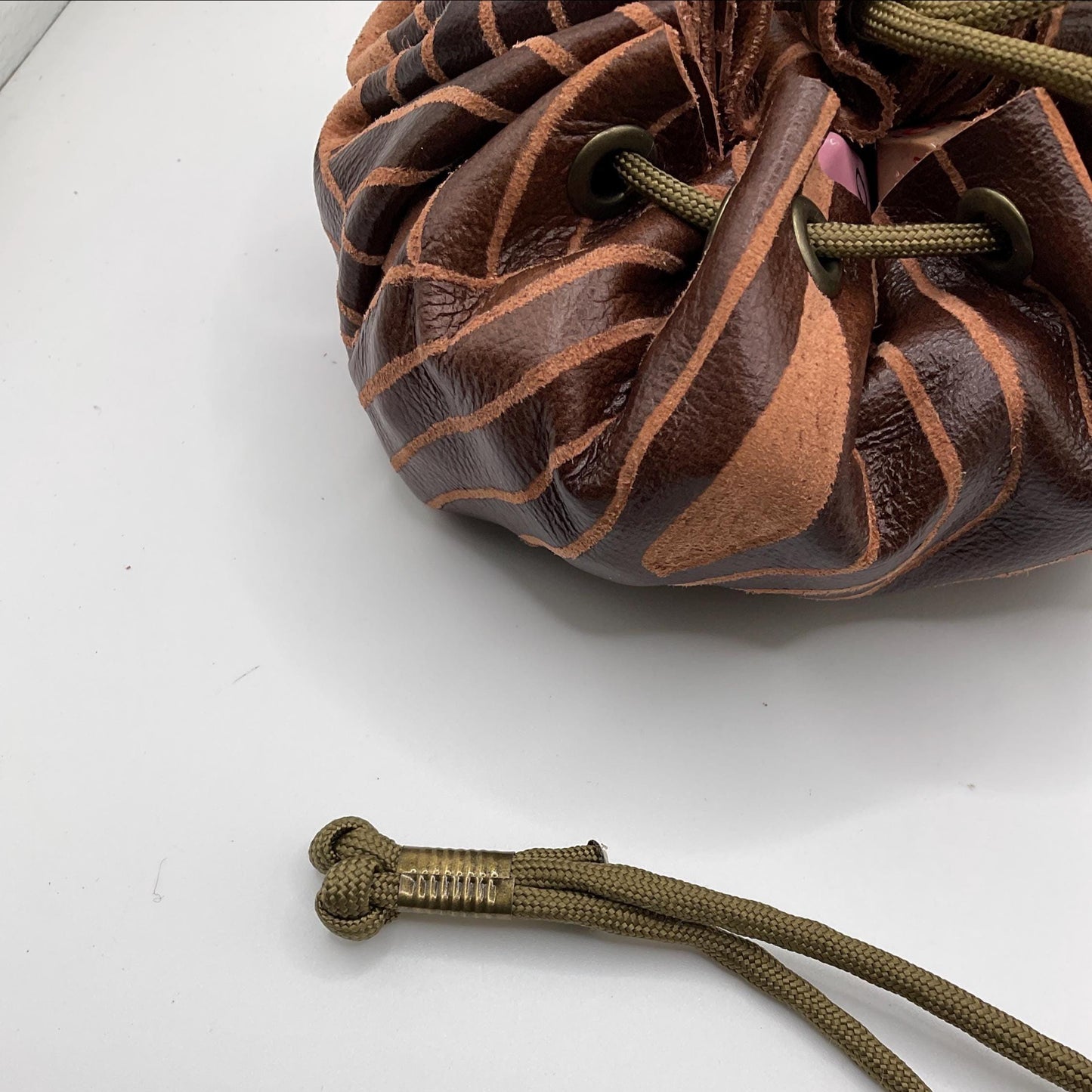 Hand-Etched Leather Dice Bag | Upcycled Italian Leather TTRPG Pouch