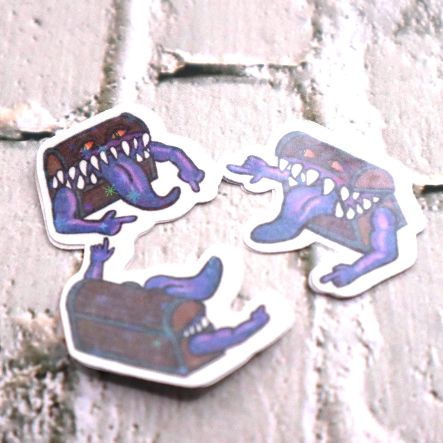 DnD Mimic Spiderman Meme Holographic Sticker