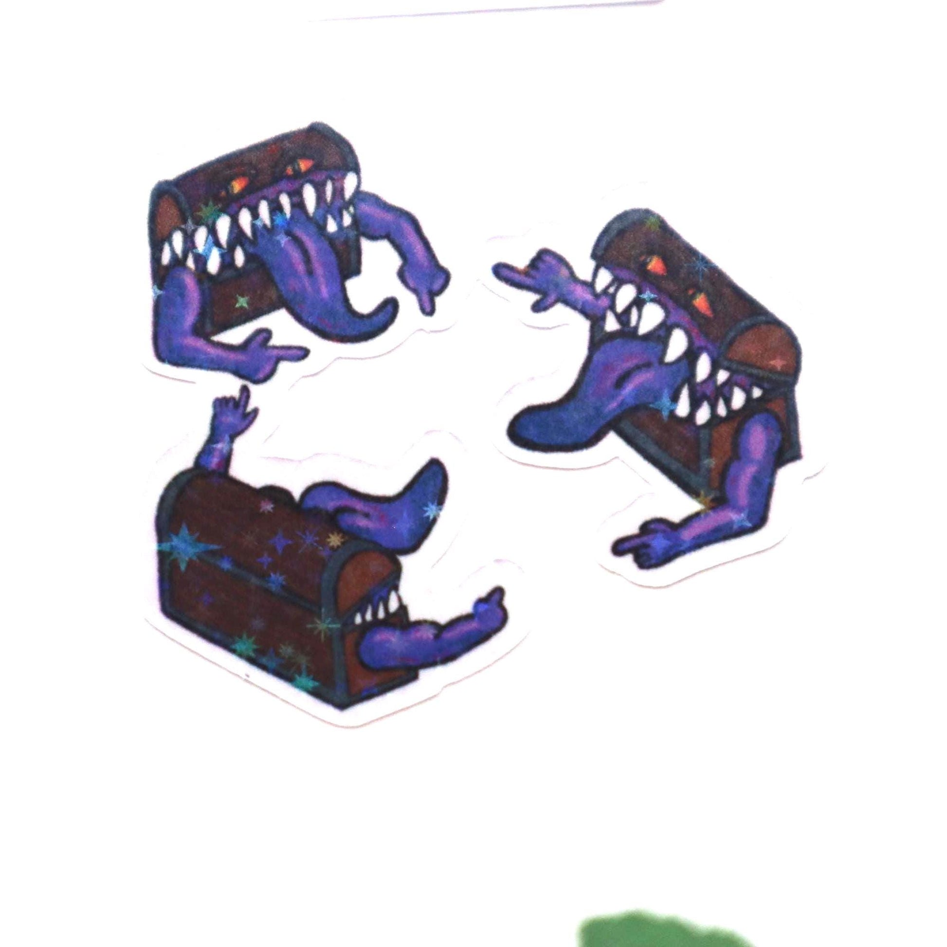 DnD Mimic Spiderman Meme Holographic Sticker