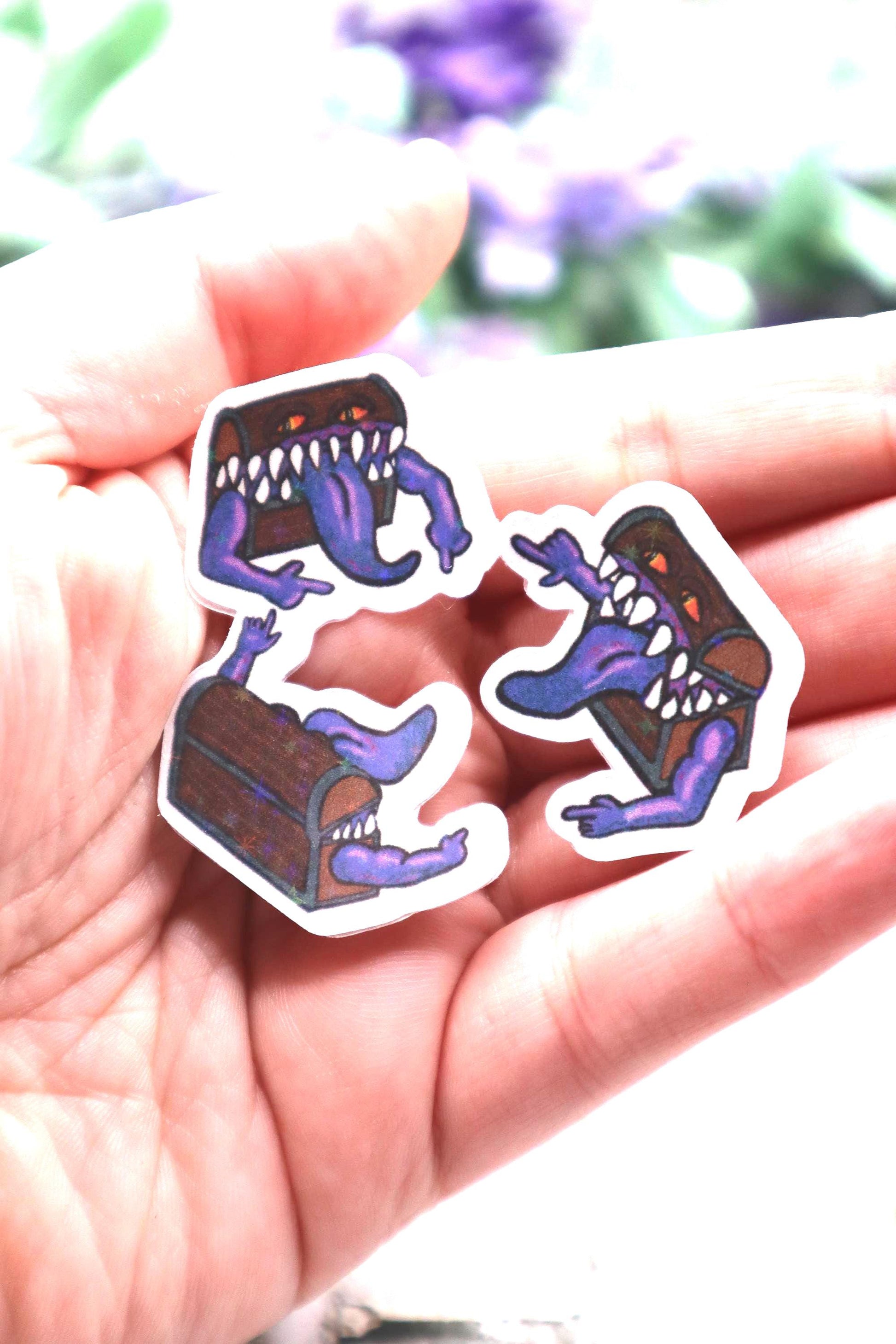 DnD Mimic Spiderman Meme Holographic Sticker