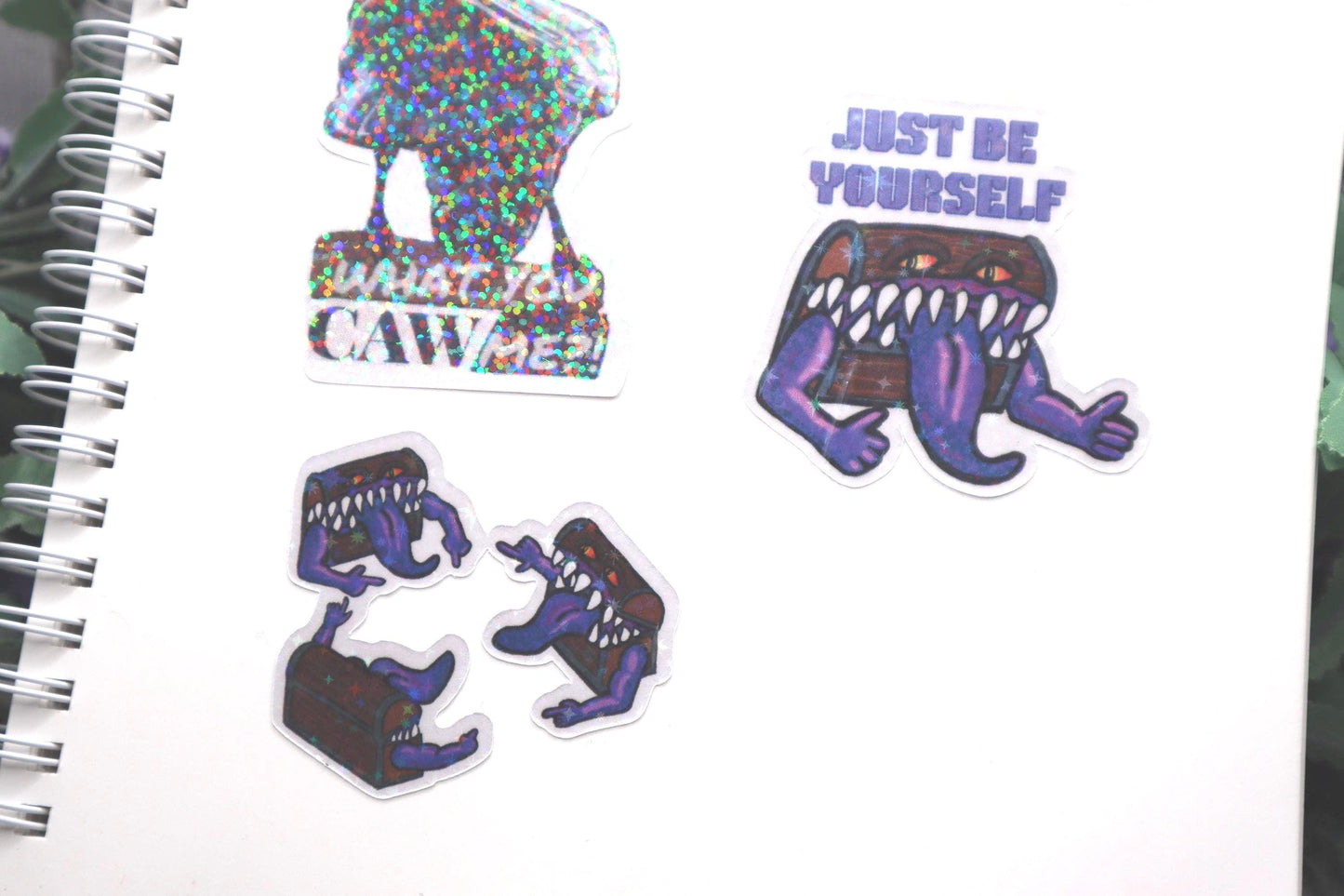 DnD Mimic Spiderman Meme Holographic Sticker