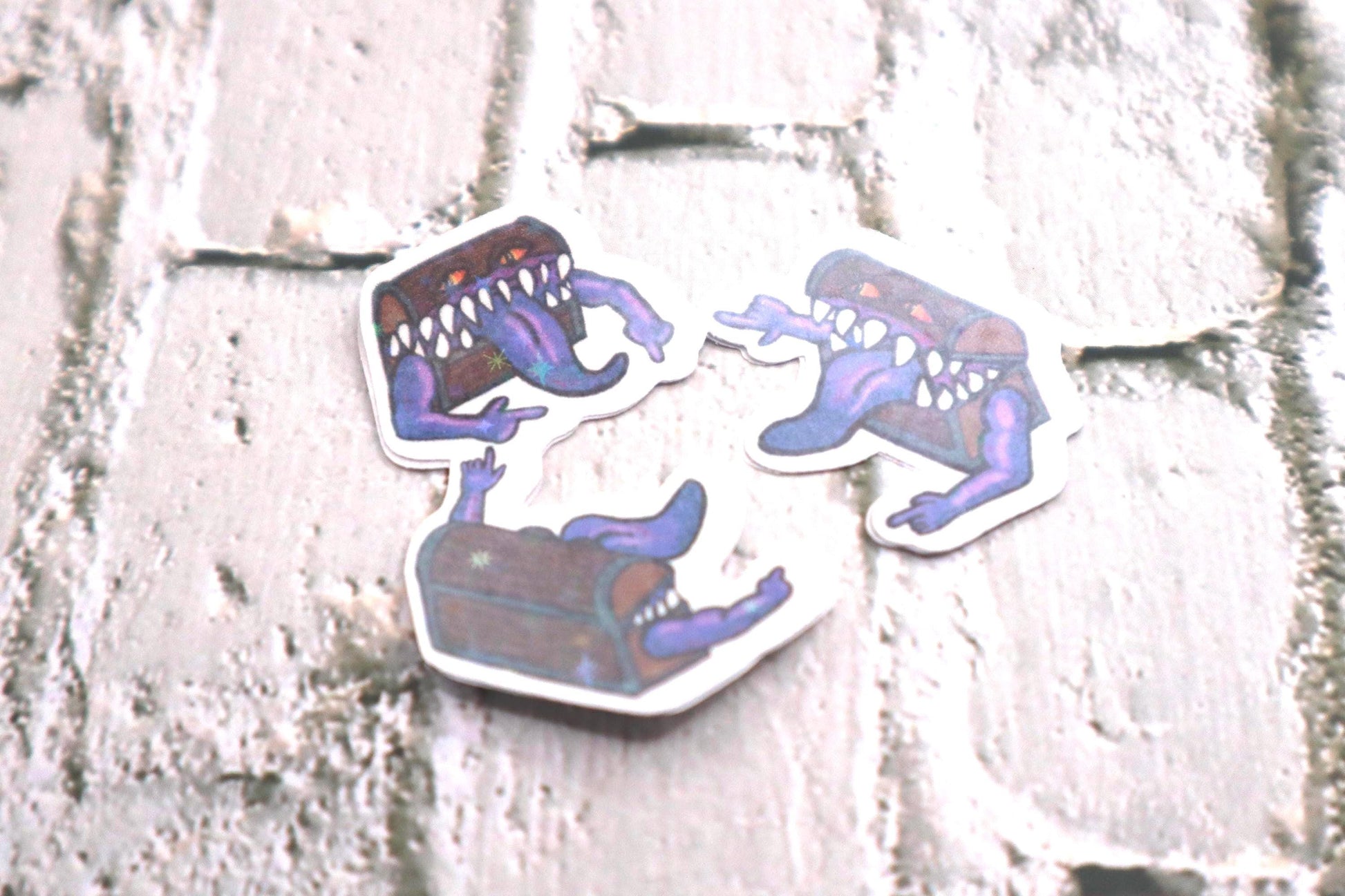 DnD Mimic Spiderman Meme Holographic Sticker