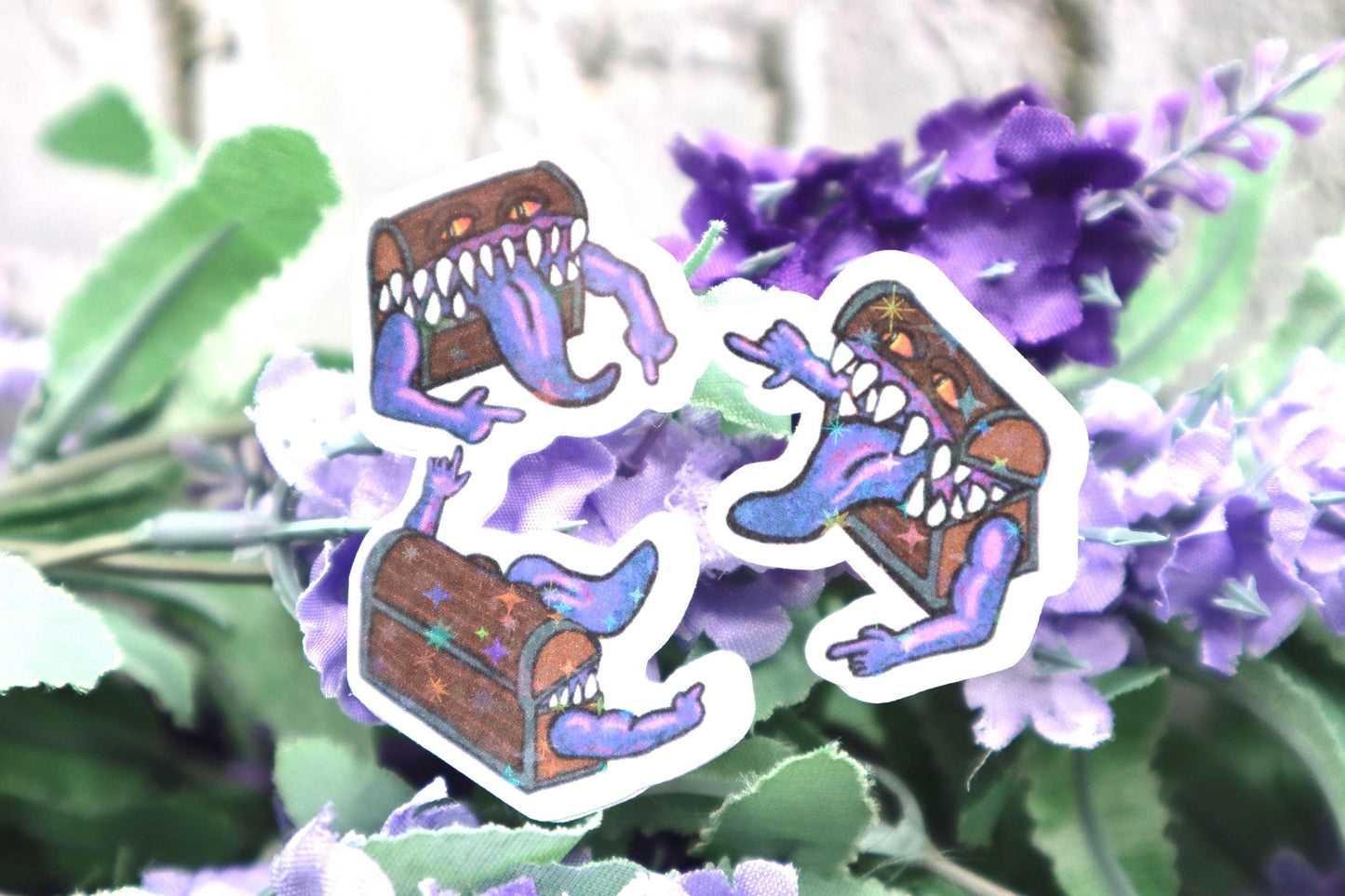 DnD Mimic Spiderman Meme Holographic Sticker