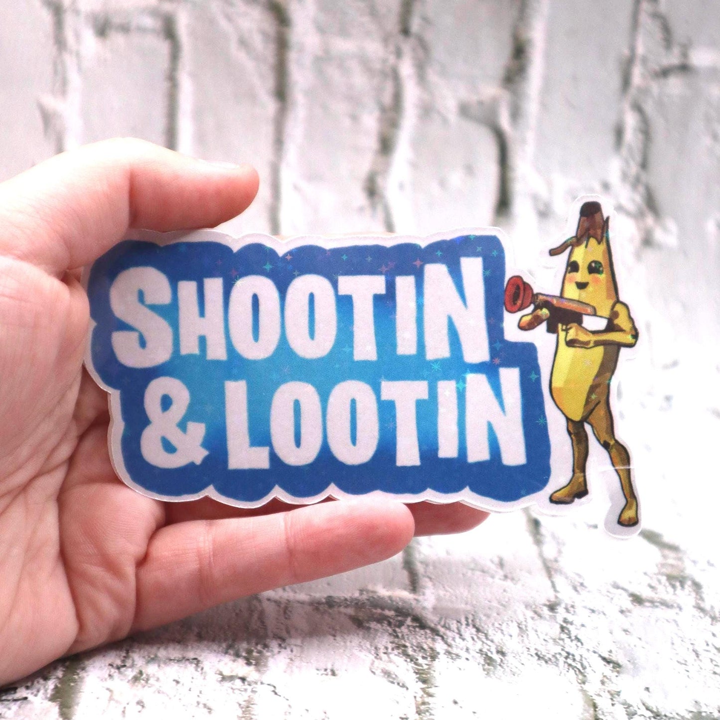 Funny Gaming Sticker. “Shootin and Lootin” Sticker