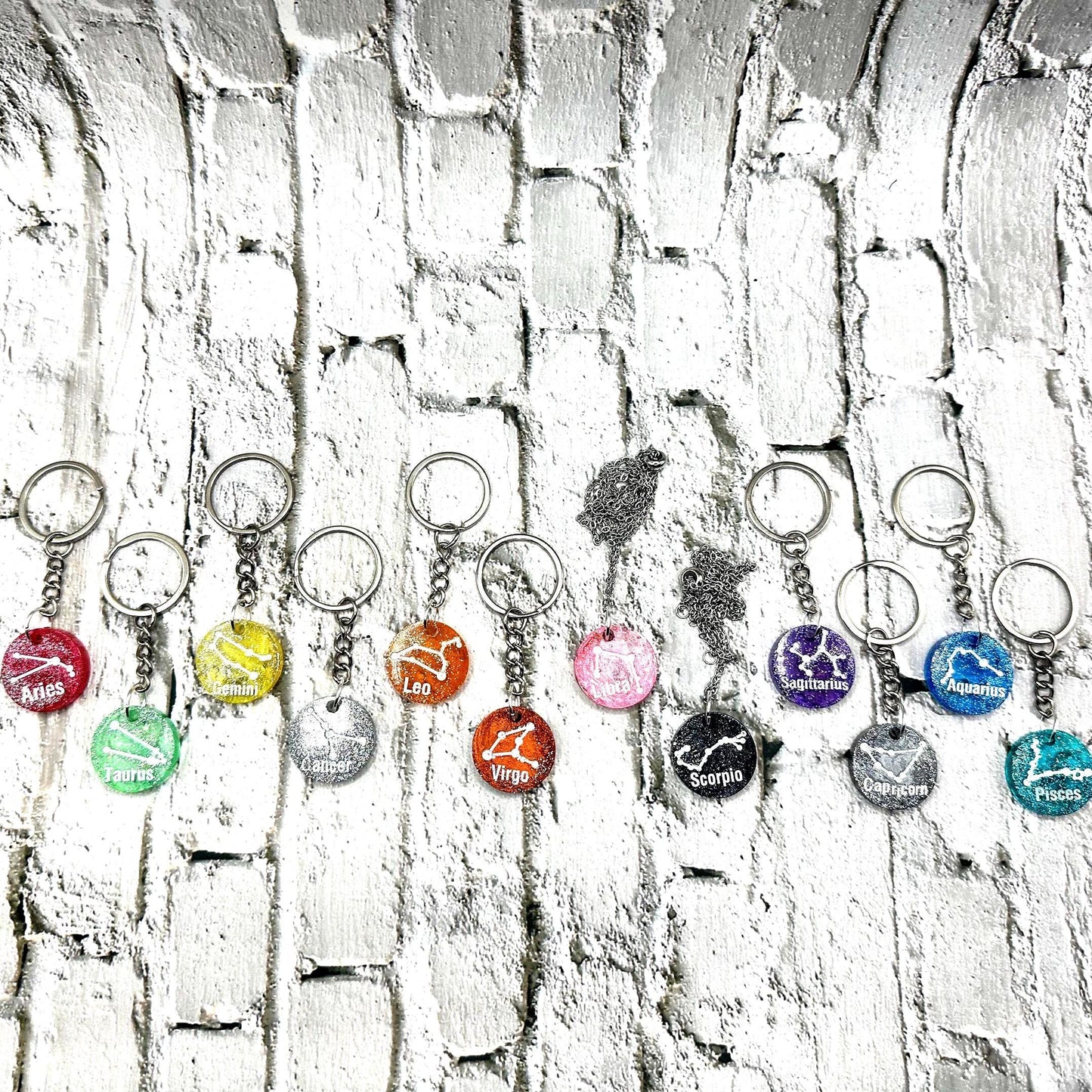 Astrological Sign With Constellation Keychains | Necklaces | Zodiac Star Map