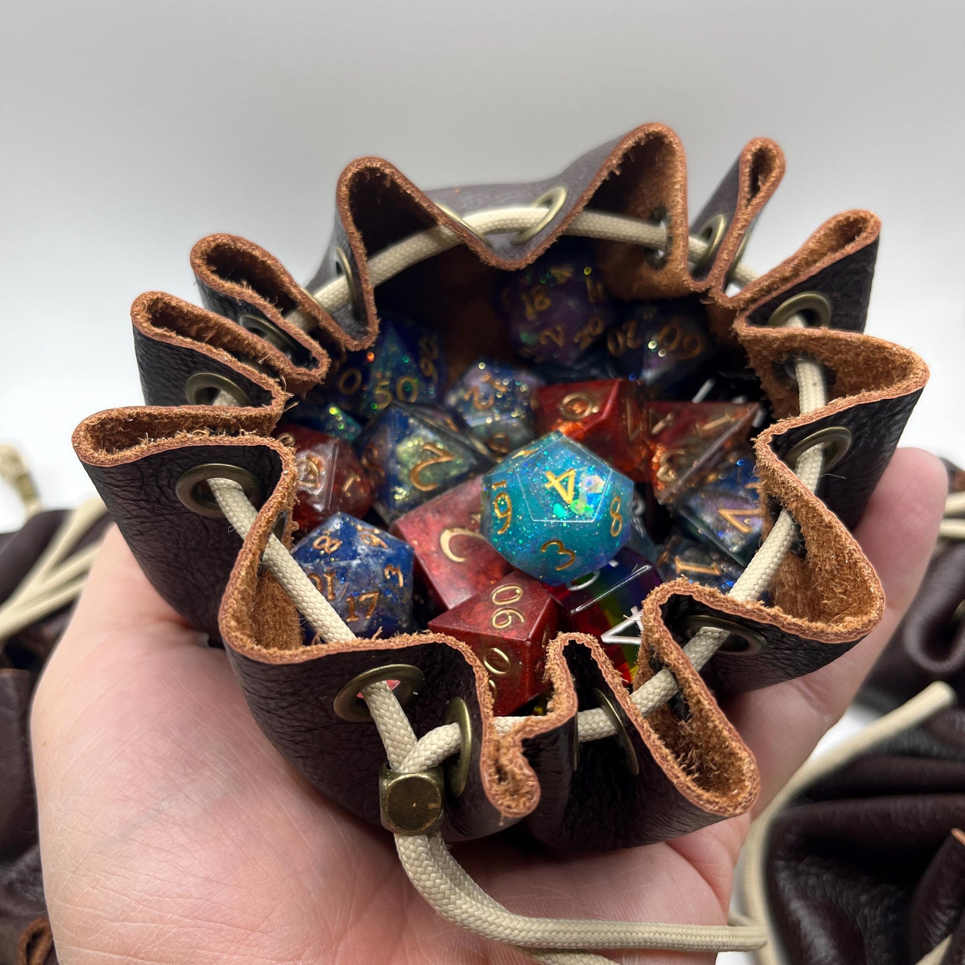 Mini Handmade Leather Bag | Fun-Sized D&D Dice Pouch, Gift for Gamers