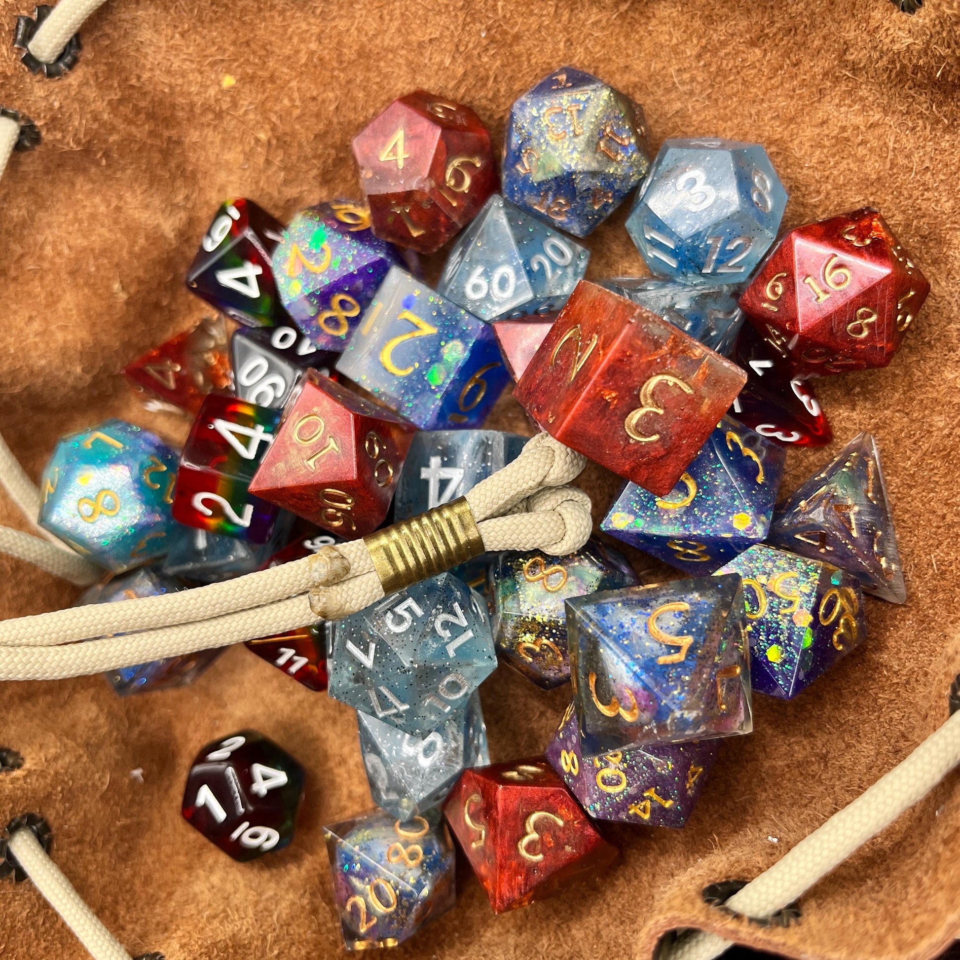 Handmade Mini Dice Bag | Upcycled Italian Leather D&D Pouch