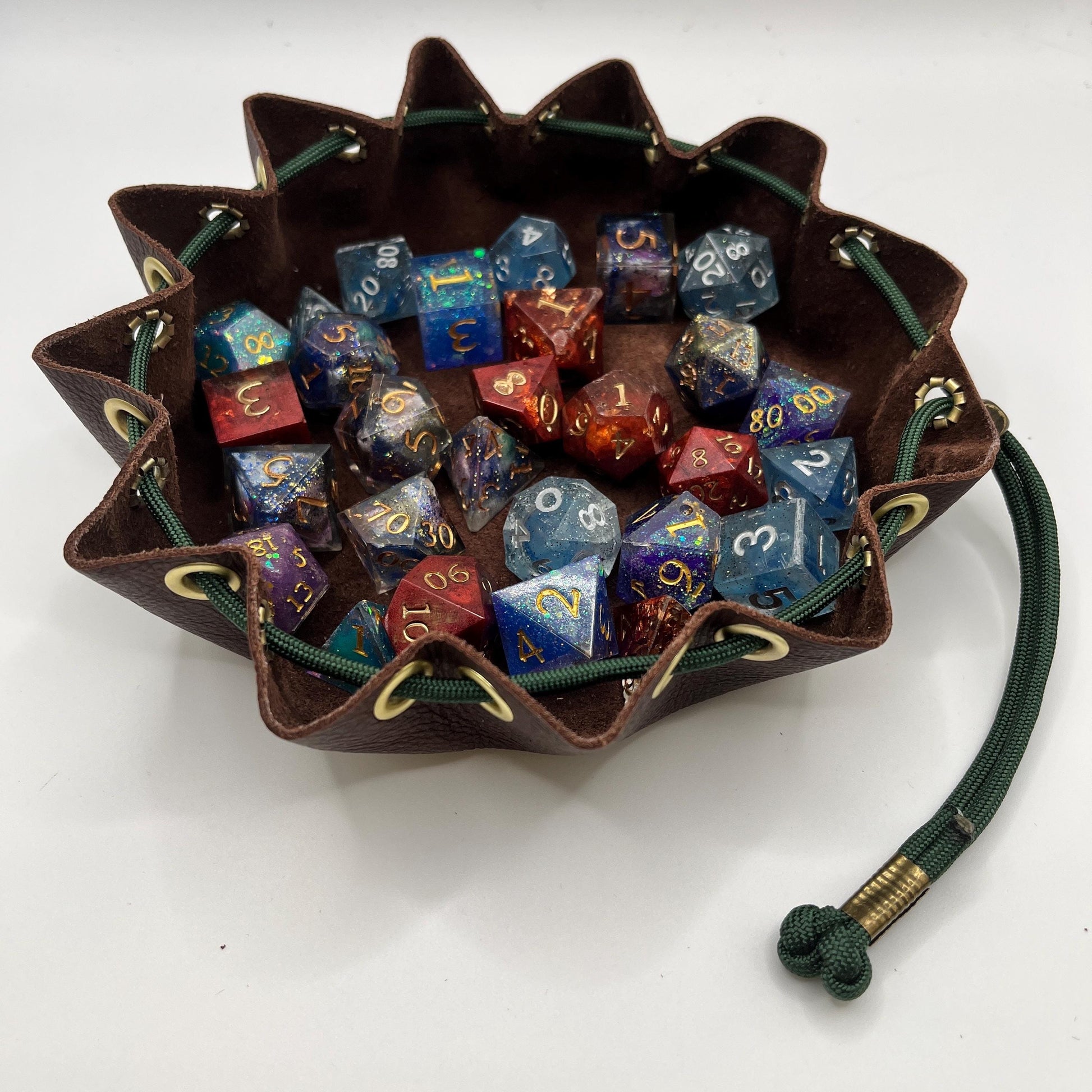 Handmade Mini Dice Bag | Upcycled Italian Leather D&D Pouch