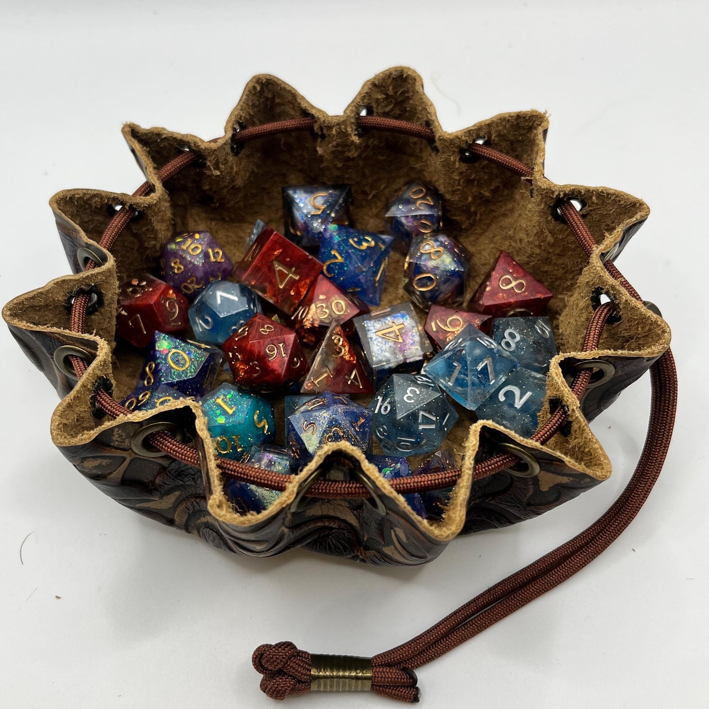 Handmade Mini Dice Bag | Upcycled Italian Leather D&D Pouch