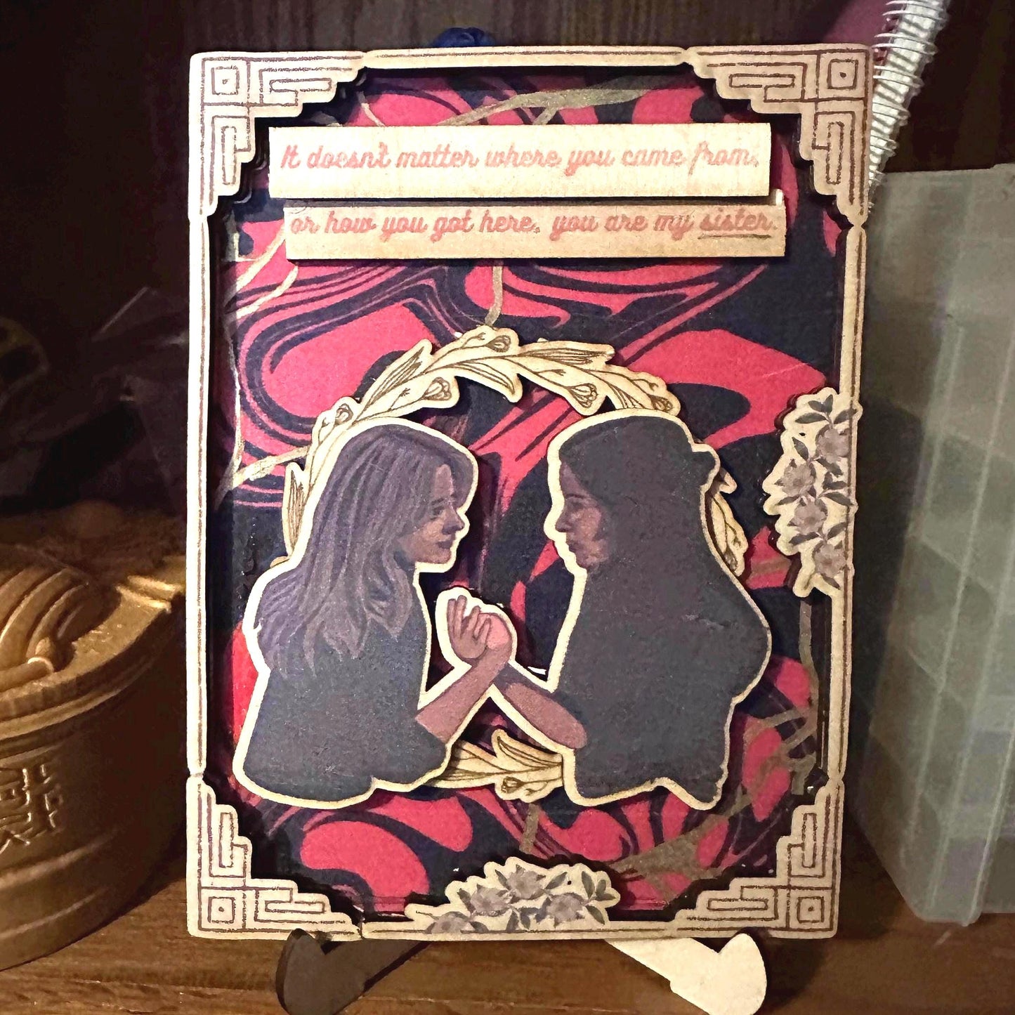 Buffy & Dawn Wood Art | Sisterhood Fandom Plaque