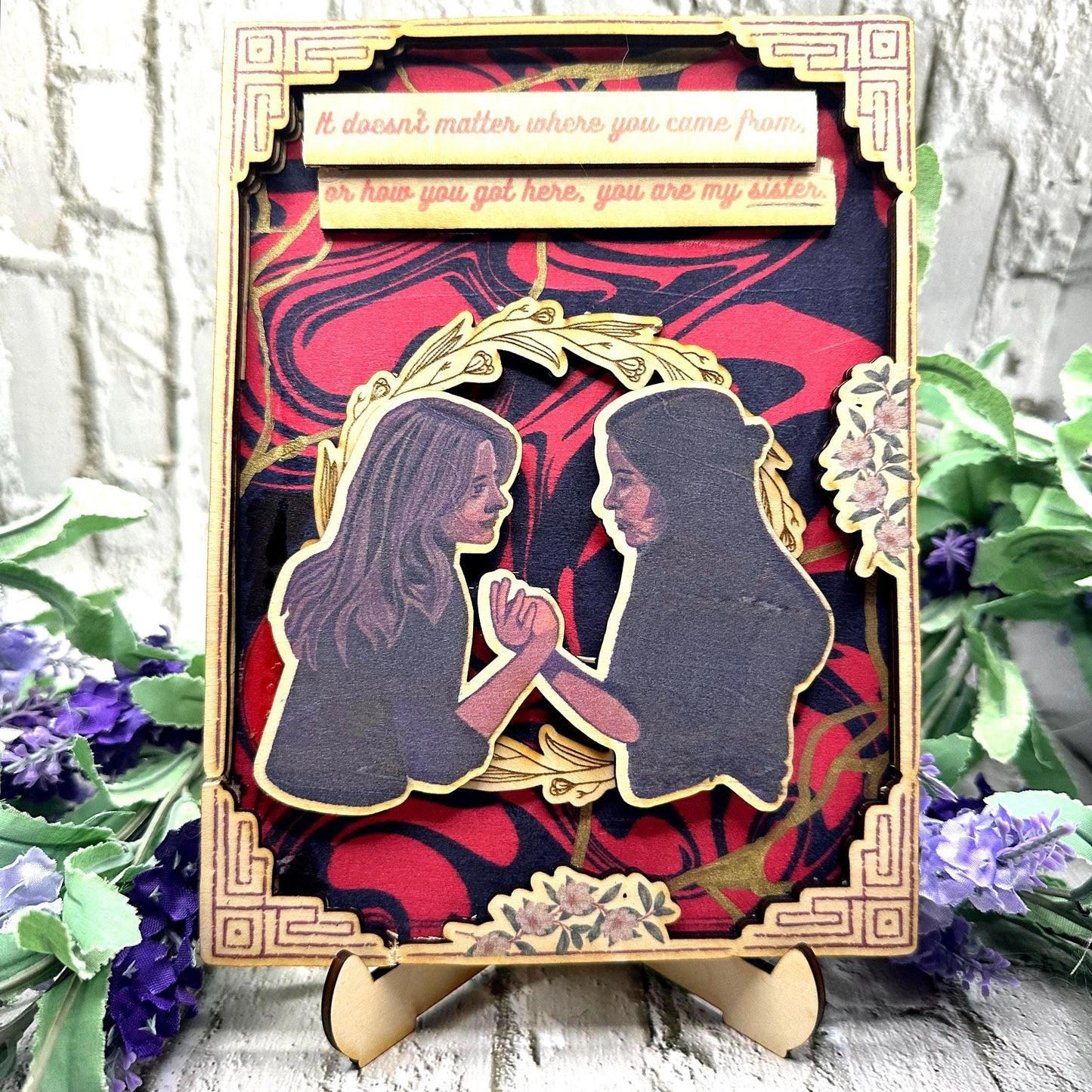 Buffy & Dawn Wood Art | Sisterhood Fandom Plaque