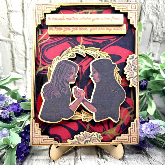 Buffy & Dawn Wood Art | Sisterhood Fandom Plaque