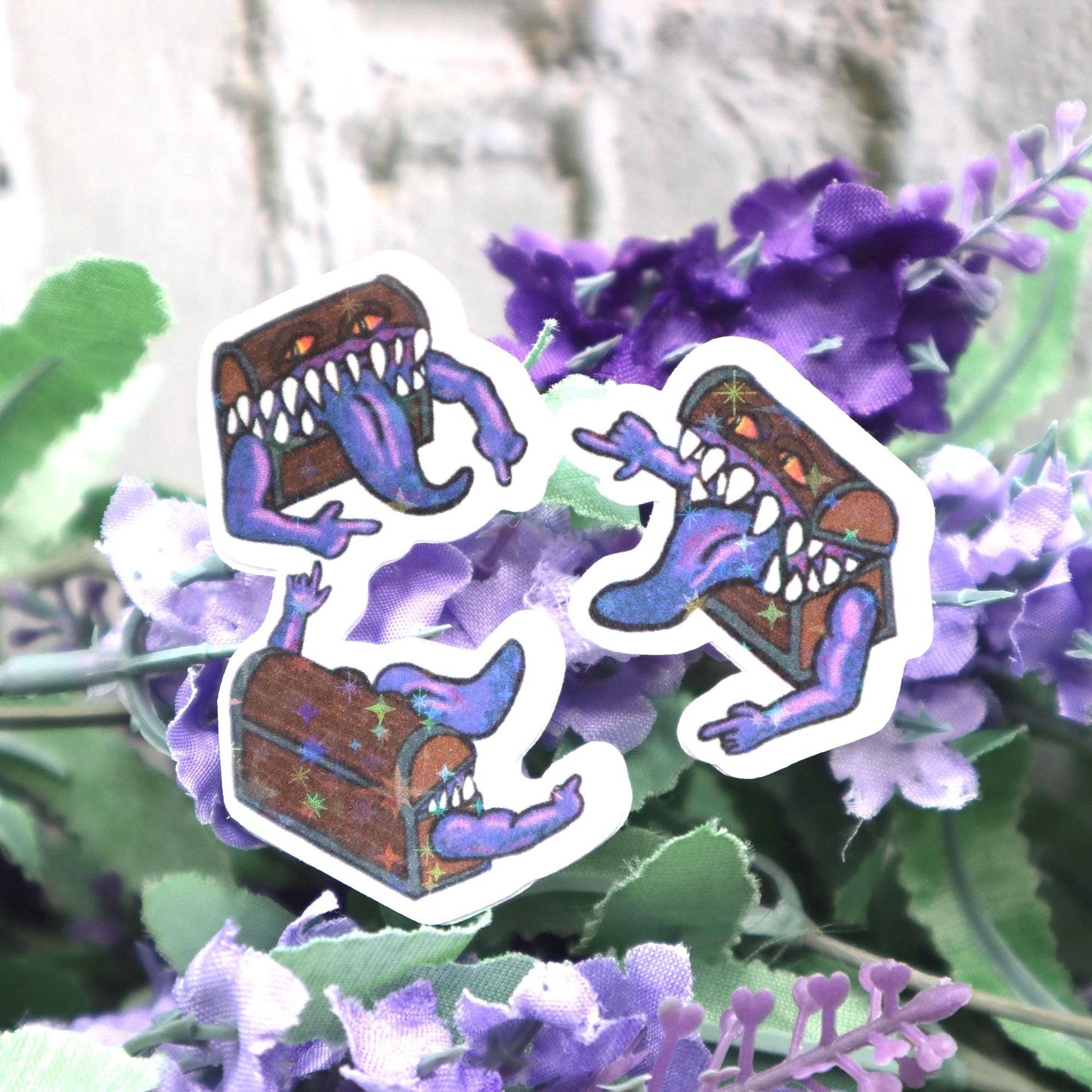 DnD Mimic Spiderman Meme Holographic Sticker