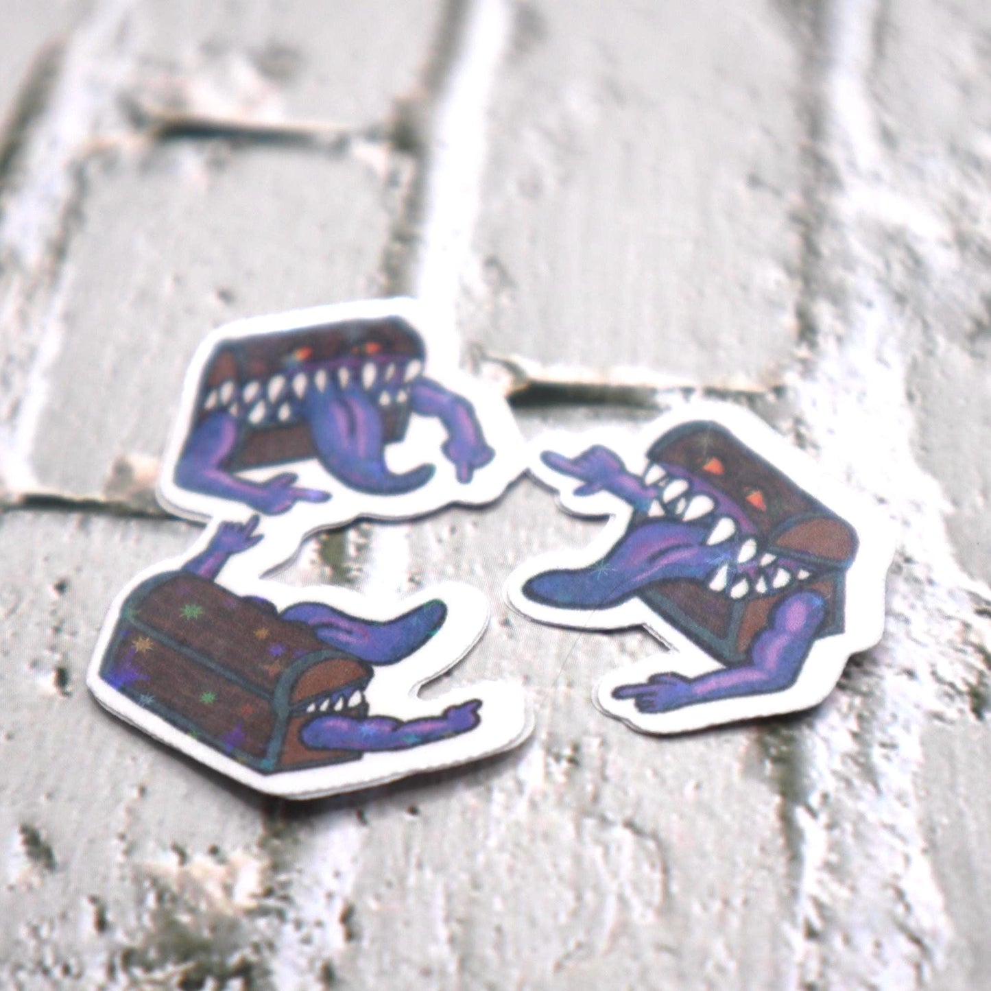 DnD Mimic Spiderman Meme Holographic Sticker