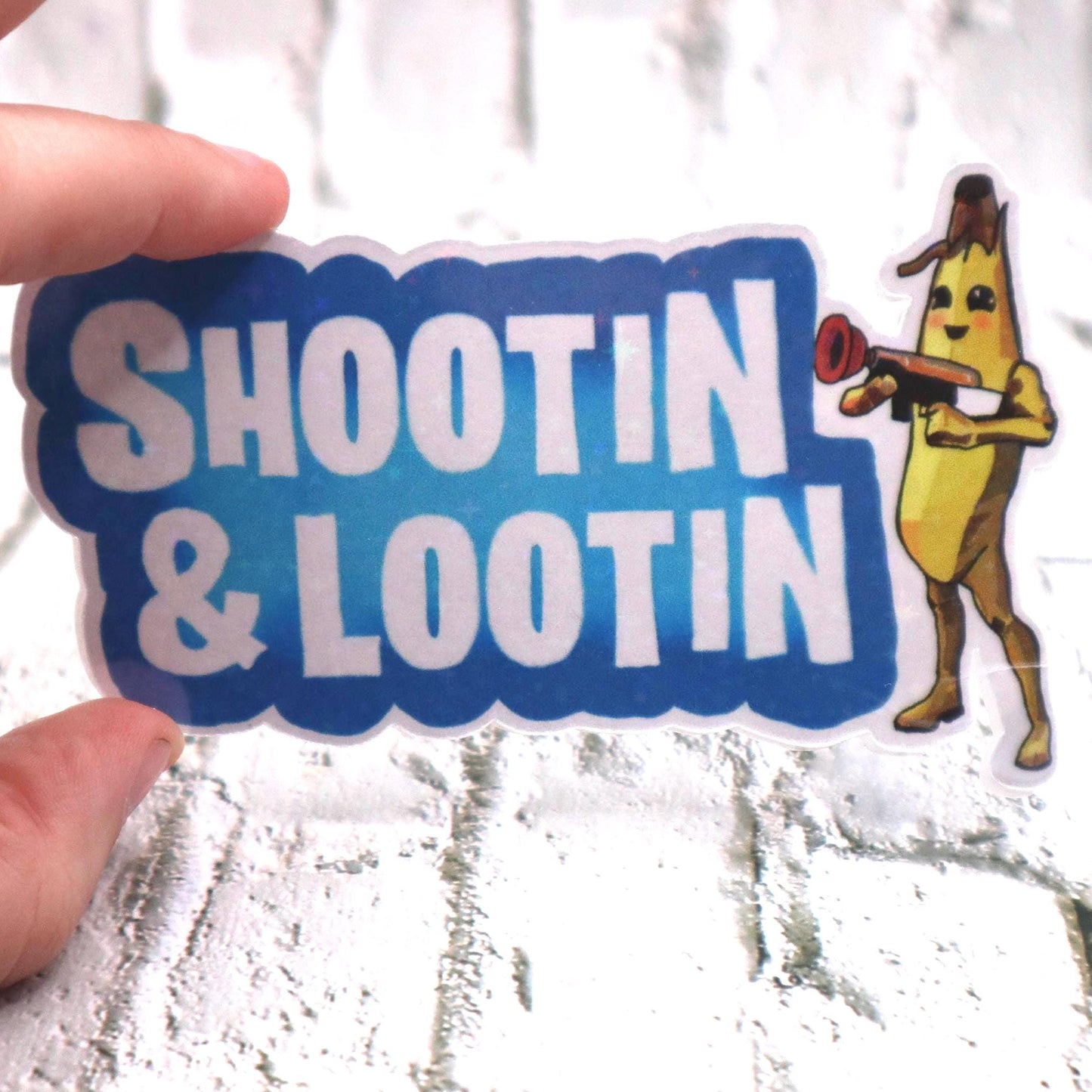 Funny Gaming Sticker. “Shootin and Lootin” Sticker