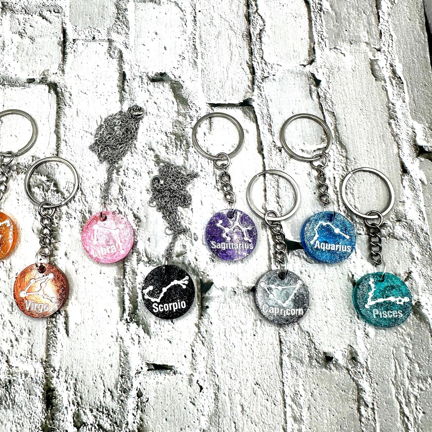 Astrological Sign With Constellation Keychains | Necklaces | Zodiac Star Map