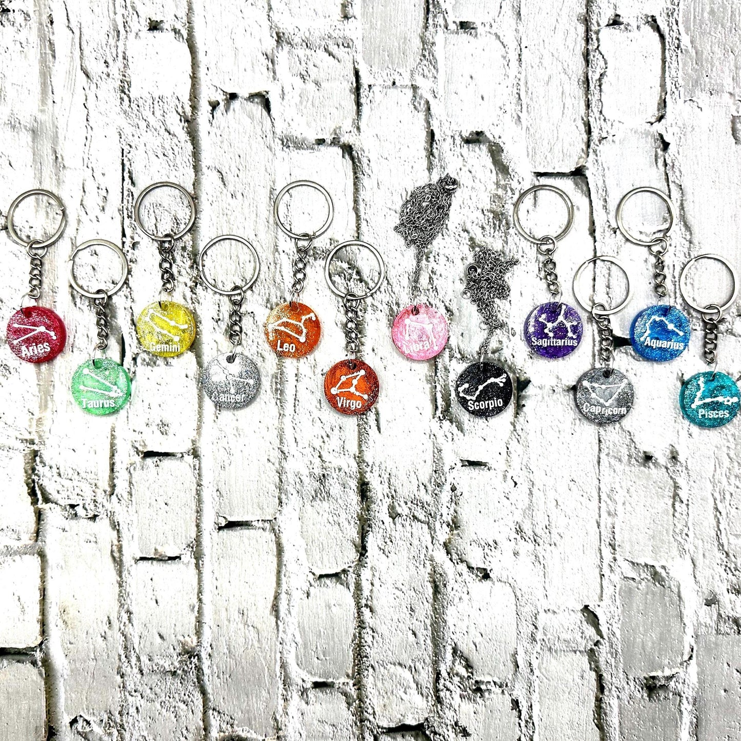 Astrological Sign With Constellation Keychains | Necklaces | Zodiac Star Map