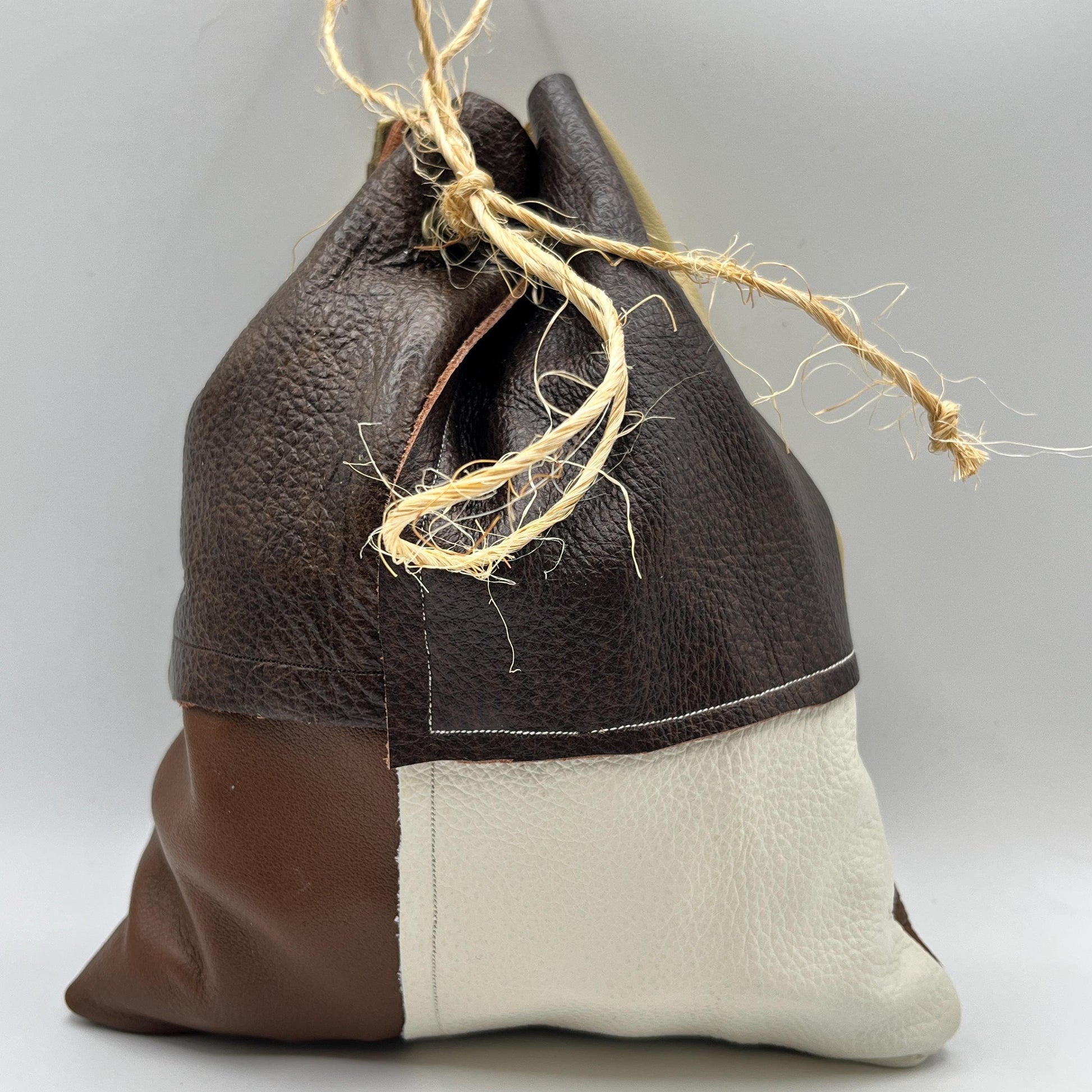 Patched Leather Dice Bag | Handmade RPG Dice Pouch